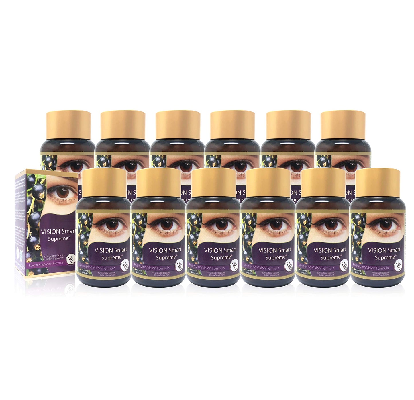 Vision Smart Center Vision Smart Supreme Eye Supplement Capsules 12 Bottles