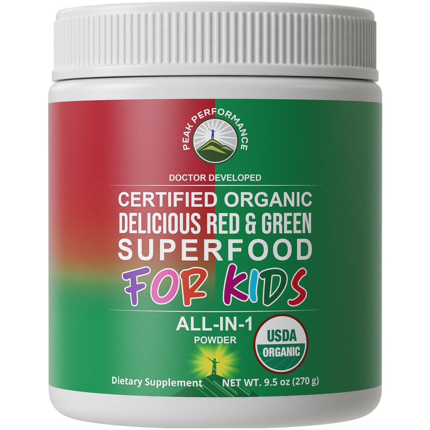 Peak Performance Kids Greens + Reds Superfood Powder 9.5 Ounce