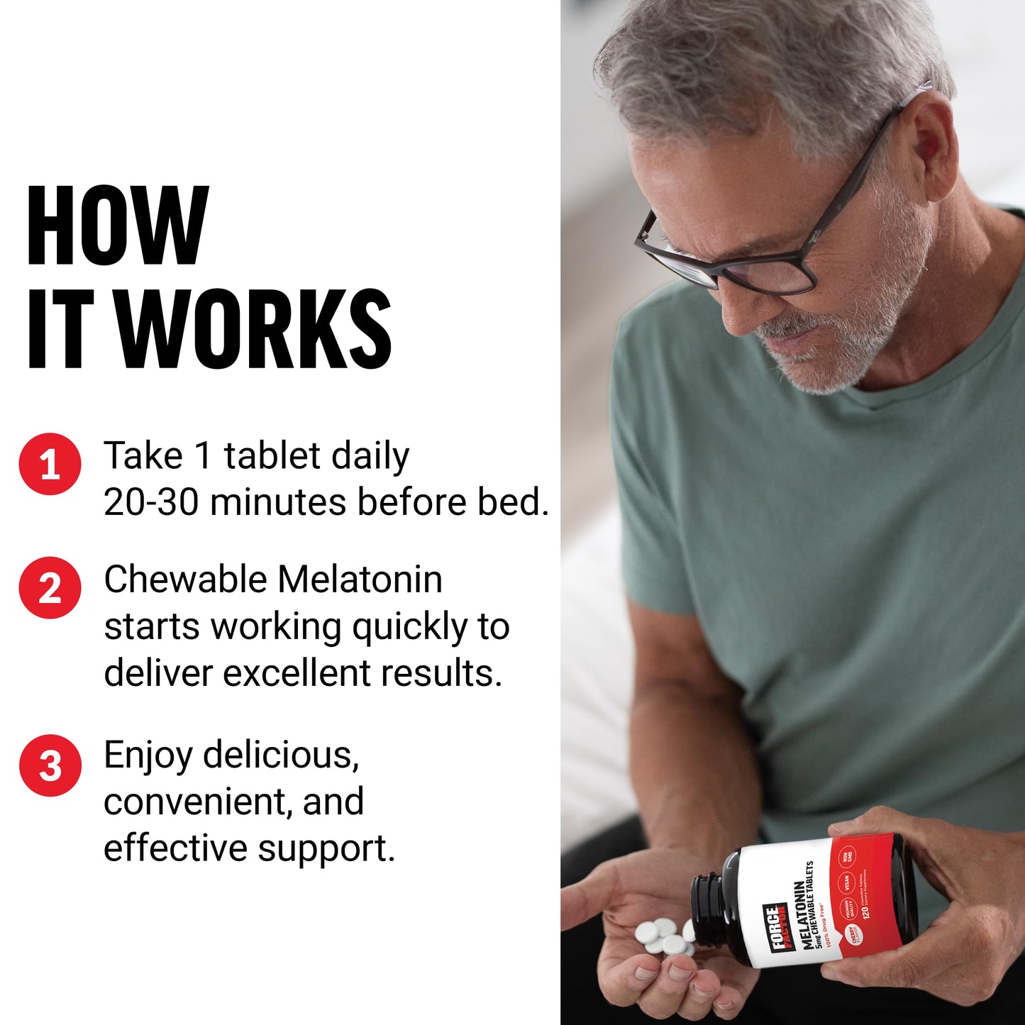Force Factor Chewable Melatonin 5mg 120 Tablets