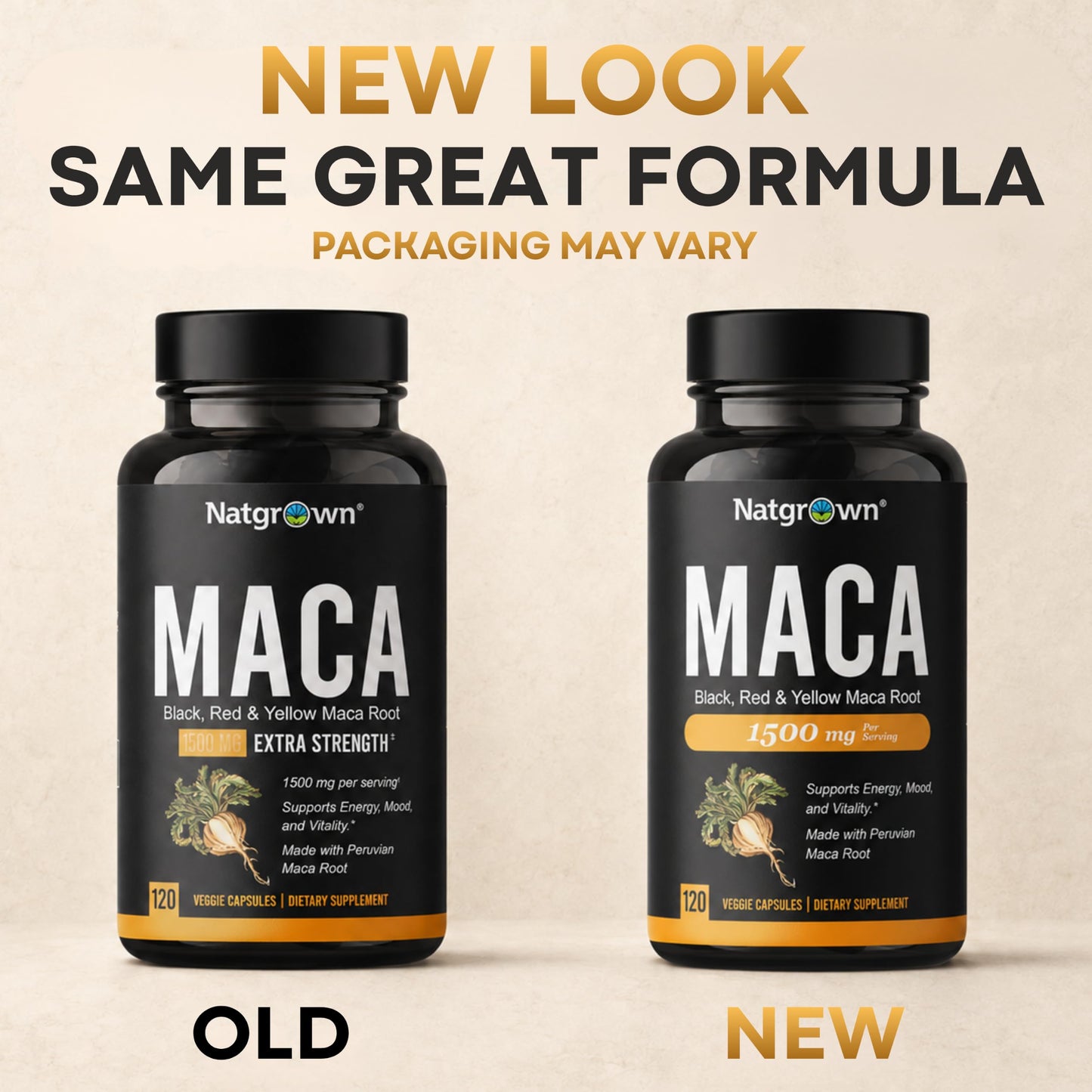 Natgrown Organic Maca Root Capsules 1500 mg, 120 Count
