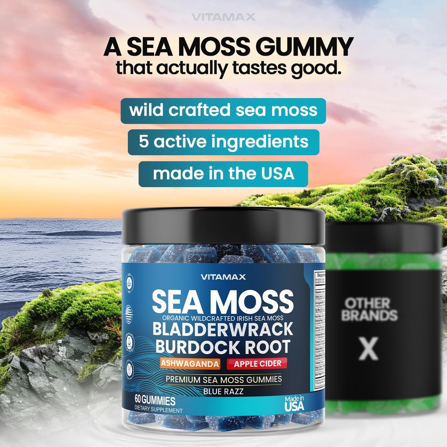 Vitamax Irish Sea Moss Gummies, 60 Gummies
