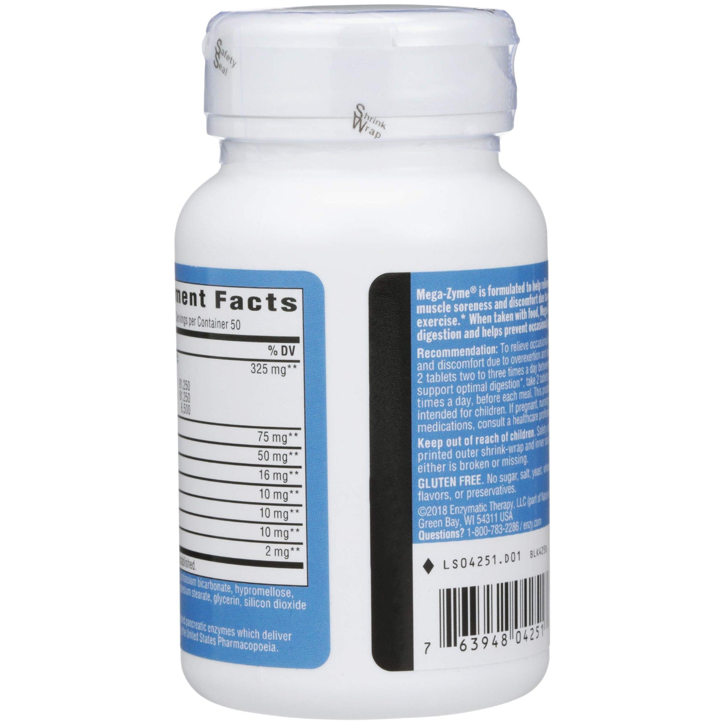 Enzymatic Therapy Mega-Zyme 10X Original Formula Tablet, 100 Count