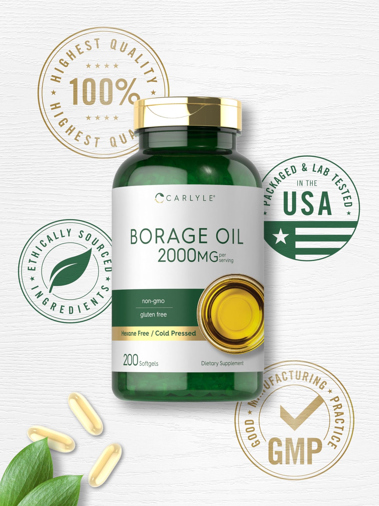 Carlyle Borage Oil Supplement Softgel 200