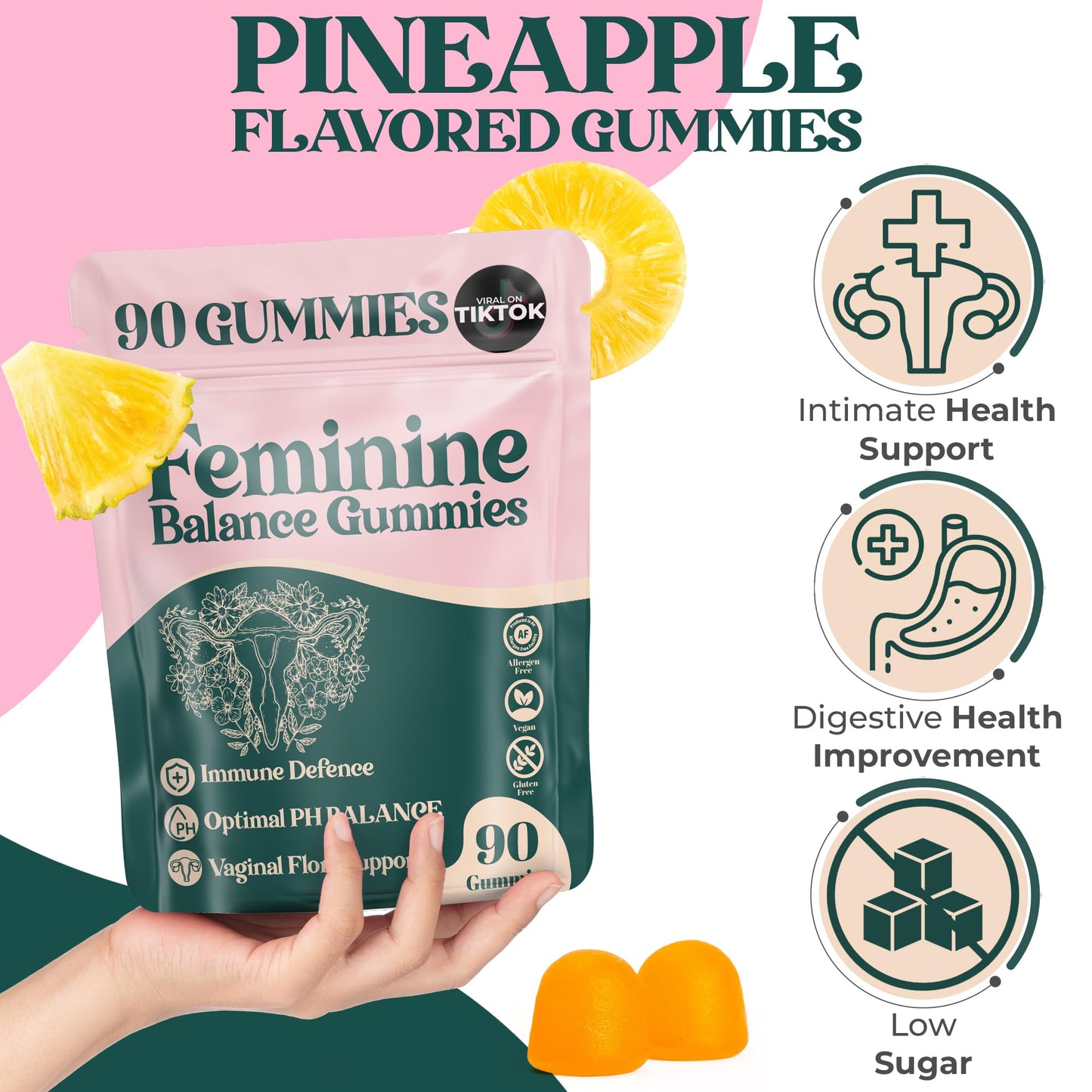 ORGANIC UPLIFT Feminine Balance Gummies, 11 Gummies