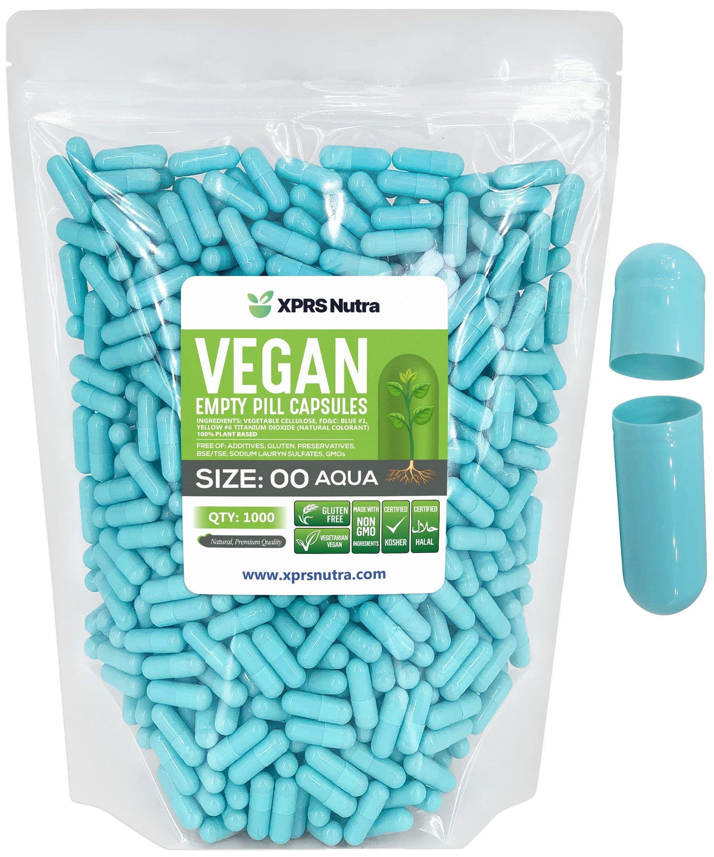 XPRS Nutra Size 00 Empty Capsules, 1000 Count