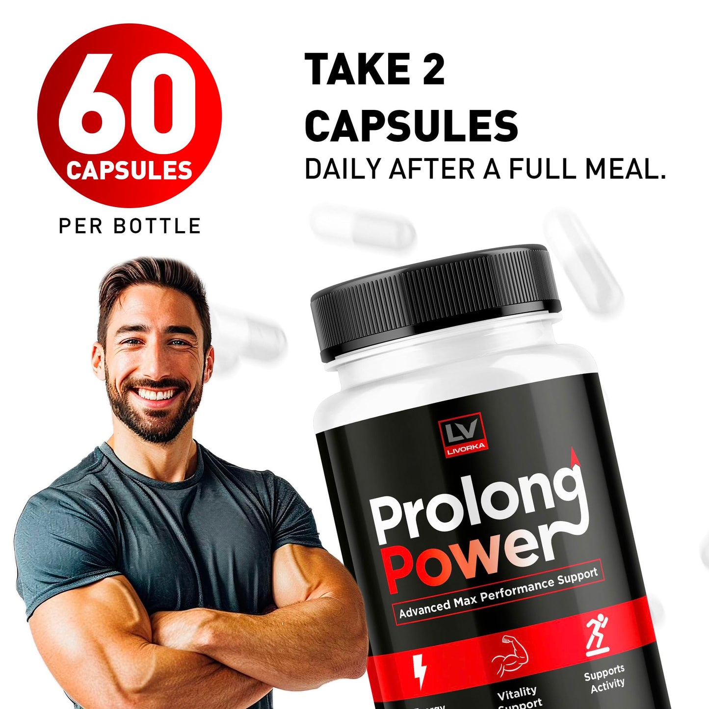 LIVORKA Prolong Power Capsules for Men, 300 Capsules