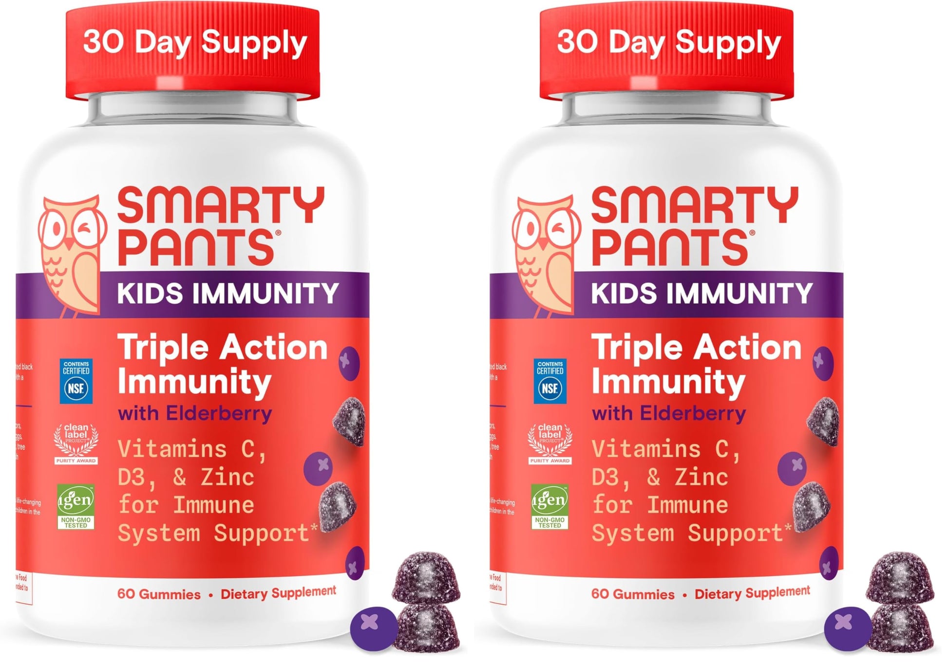 SmartyPants Kids Immunity Elderberry Gummies, 2 Pack