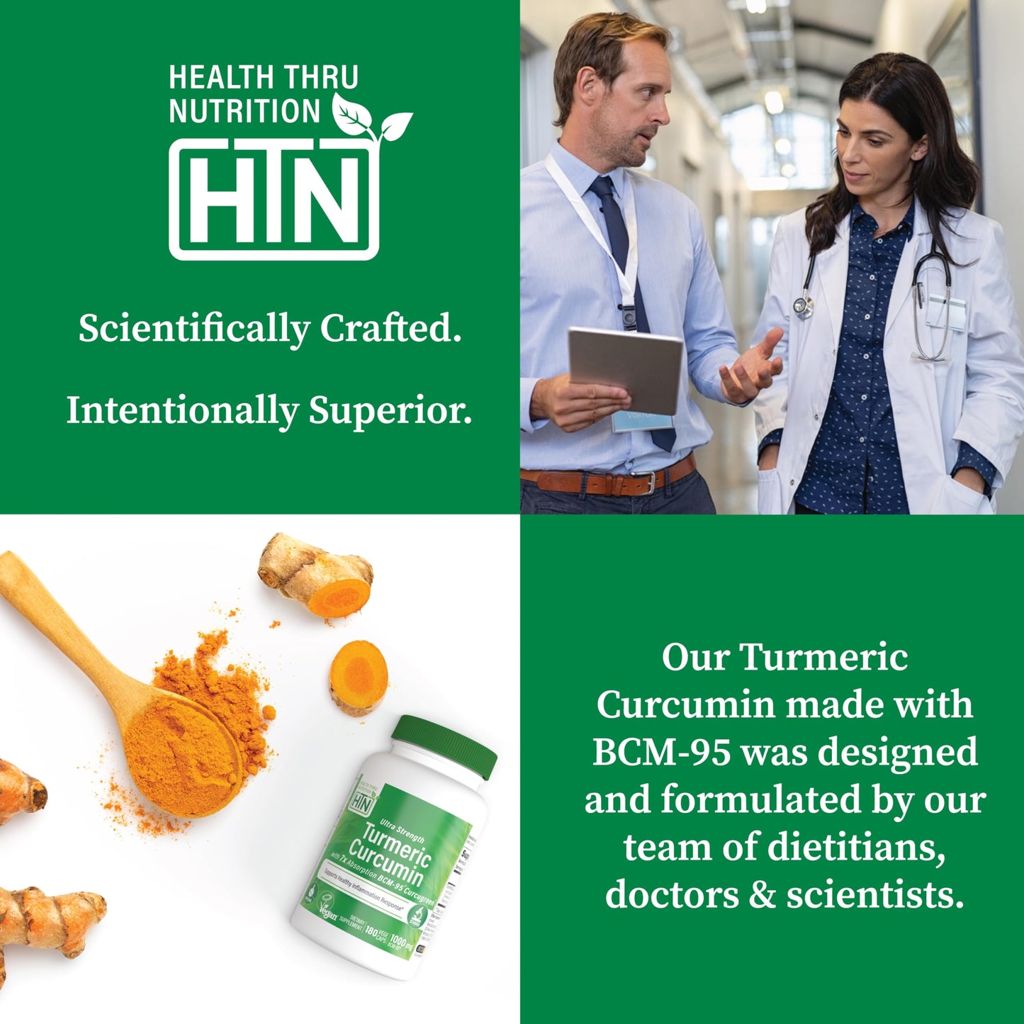 Health Thru Nutrition Turmeric Curcumin Complex 500mg Capsule, 60 Count
