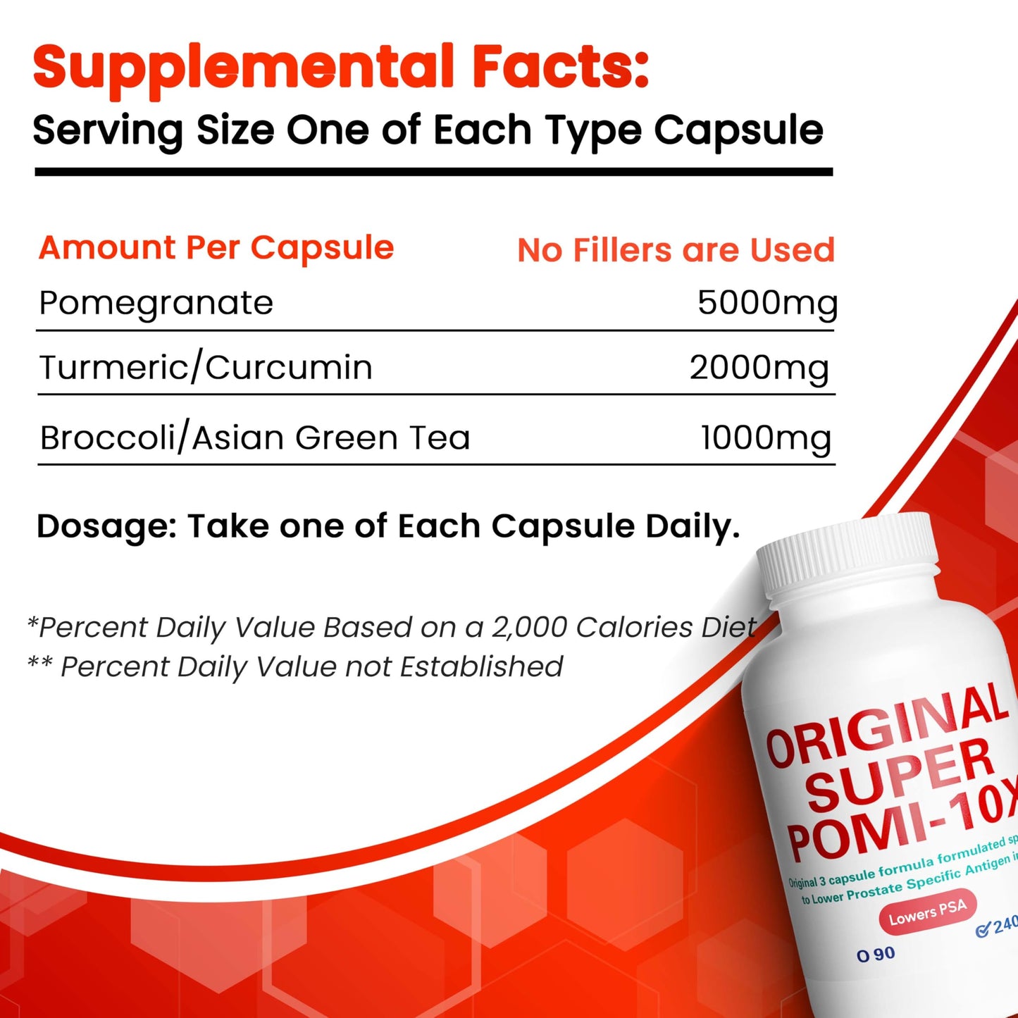 Generic Prostate Supplements for Men - Herbal Formula with Pomegranate, Turmeric, and Green Tea, 240 Capsules