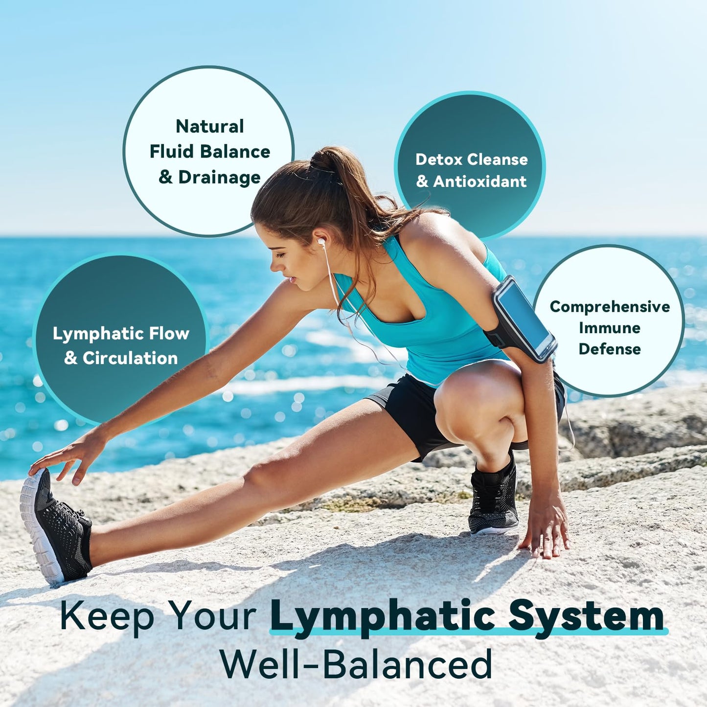 iMATCHME Lymphatic Drainage Supplements for Lymph System Support, Detox & Cleanse, Liver Health, Fluid Balance, Immune Support, Natural Herbal Blends with Echinacea, Liposomal Glutathione, 120 Capsules