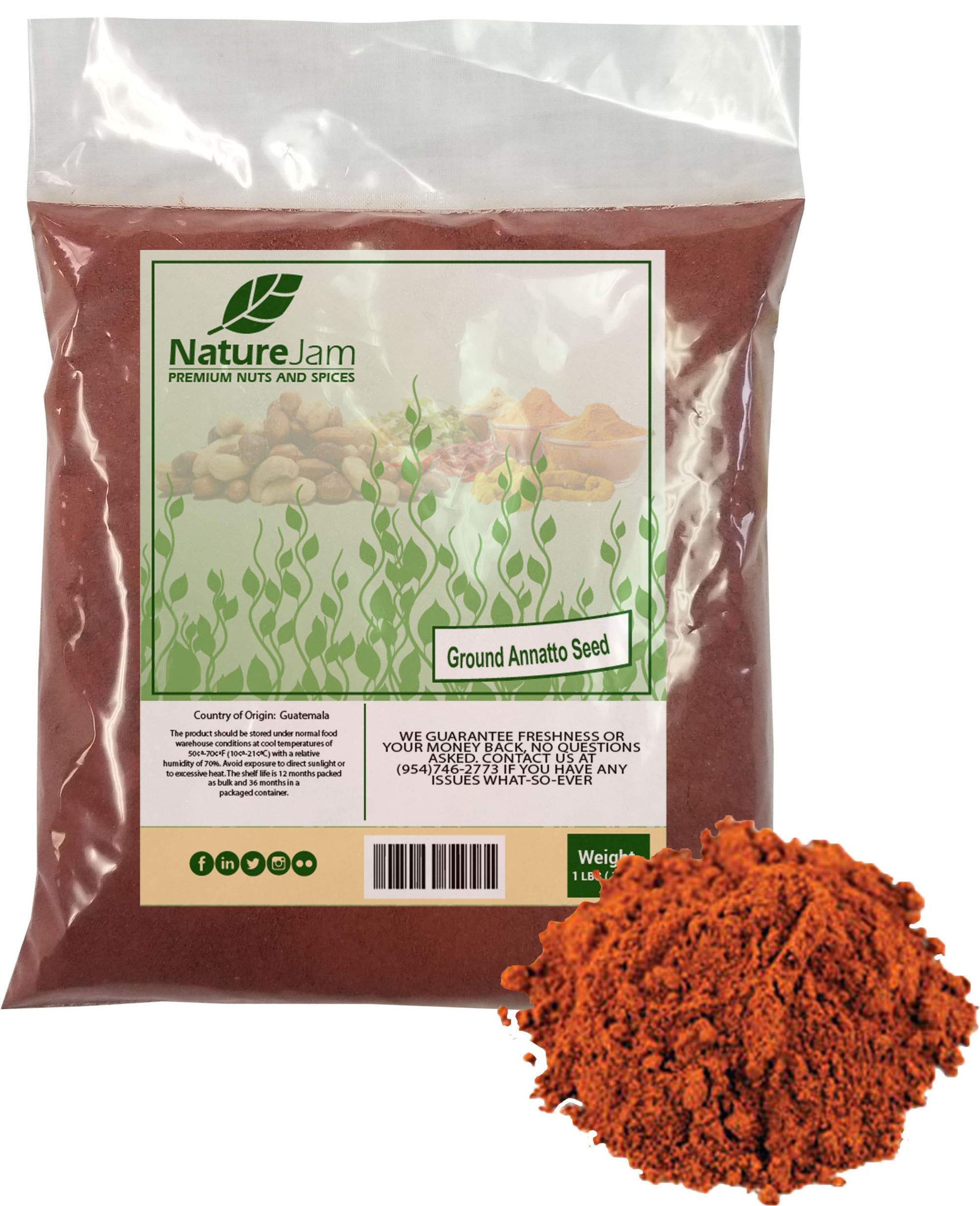 Naturejam Ground Annatto Seed Powder, 16 oz