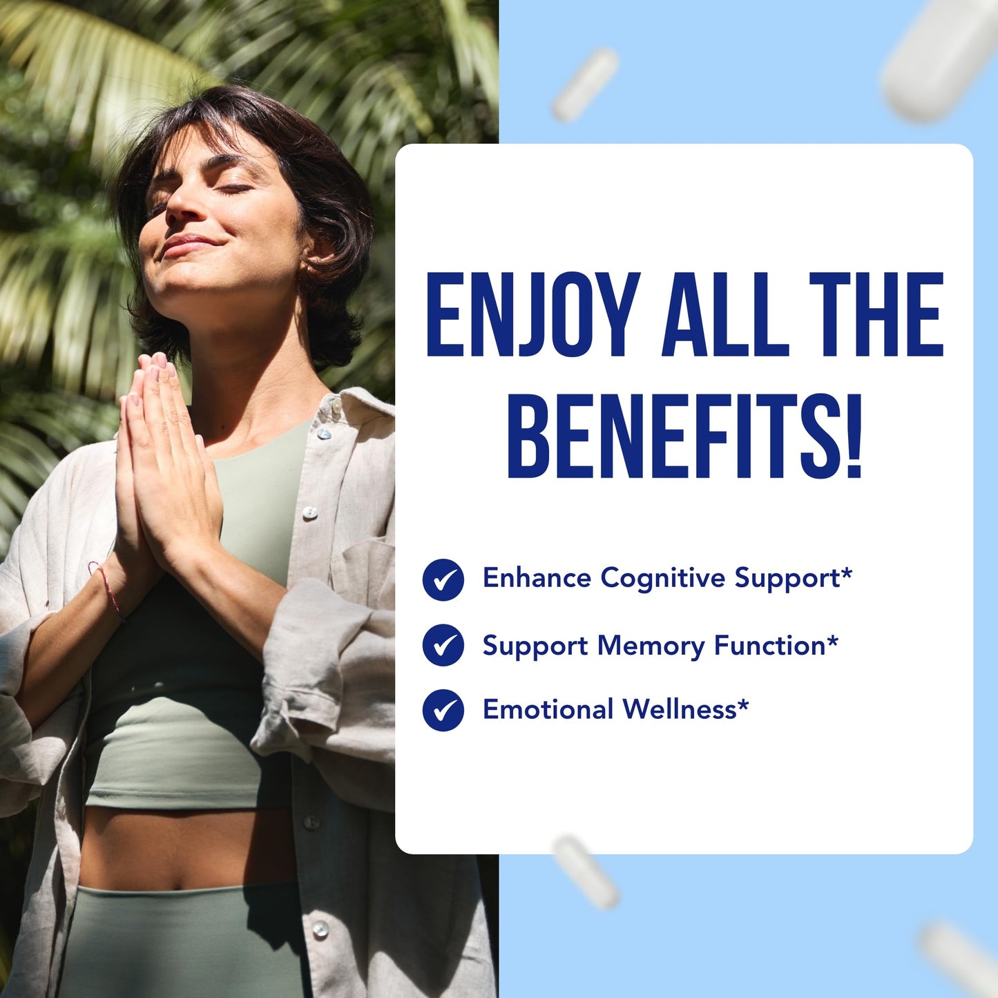 NasaBeahava Memory Supplement for Brain Support with Phosphatidylserine, Ginkgo Biloba, DMAE, Rosemary & Gotu Kola Capsule 200 Count