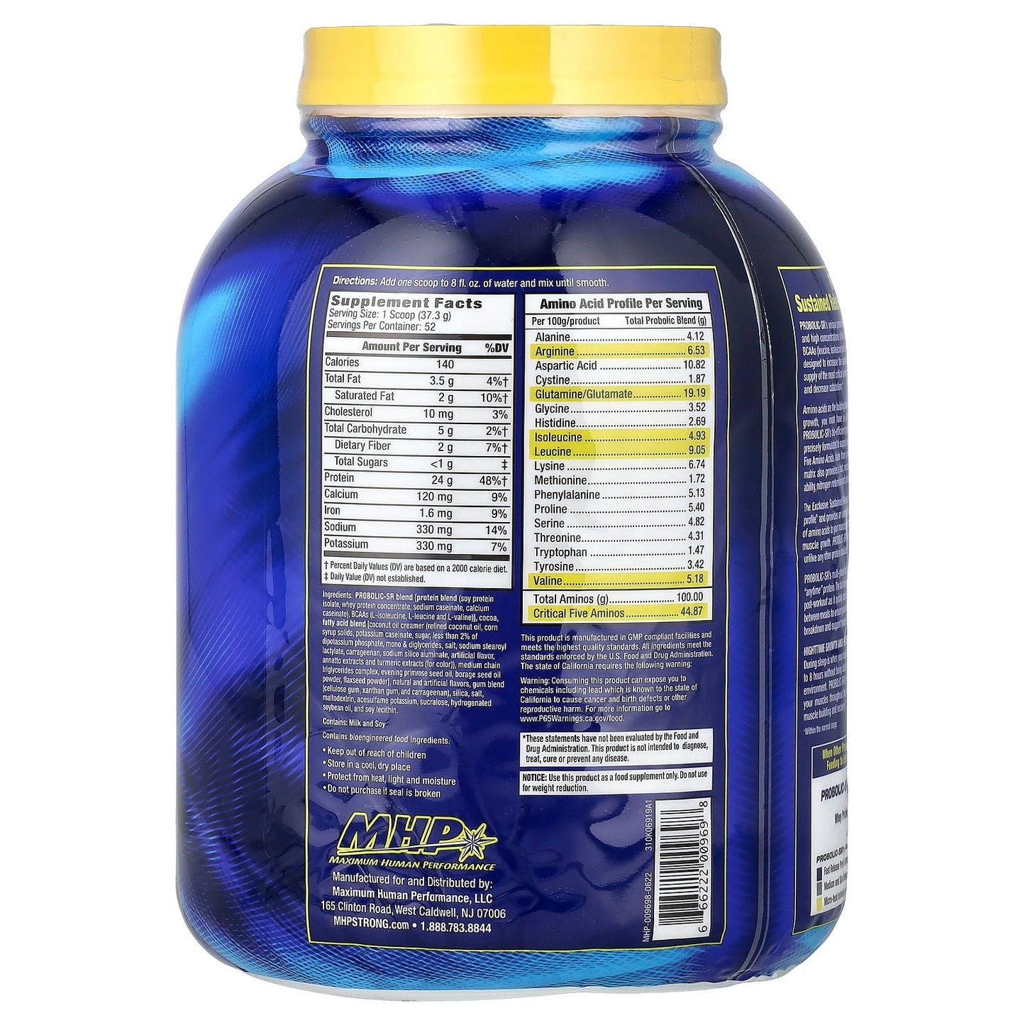 Maximum Human Performance Probolic-SR Sustained Release Protein Powder 68.4