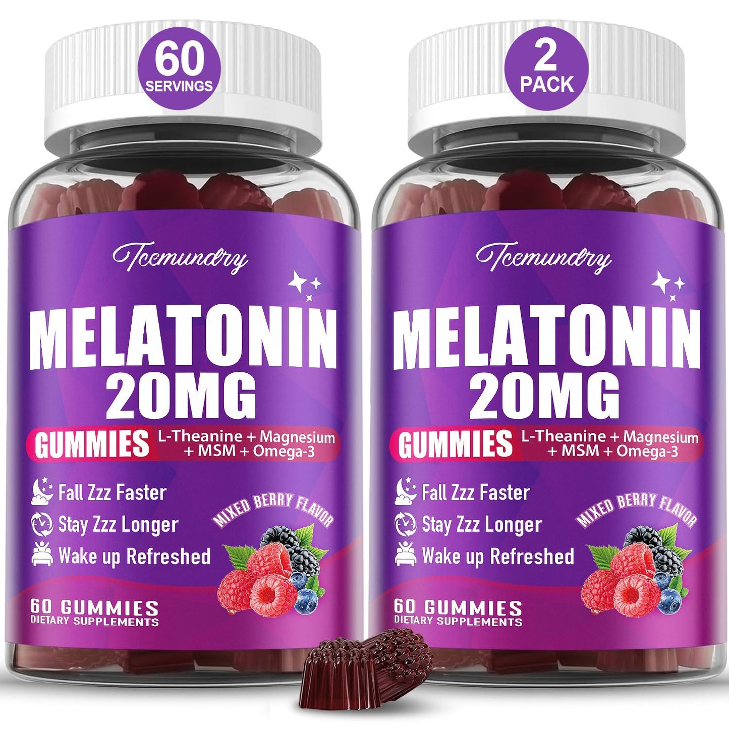 Tcemundry Melatonin Gummies 20mg for Adults: Maximum Strength, 120 Gummies