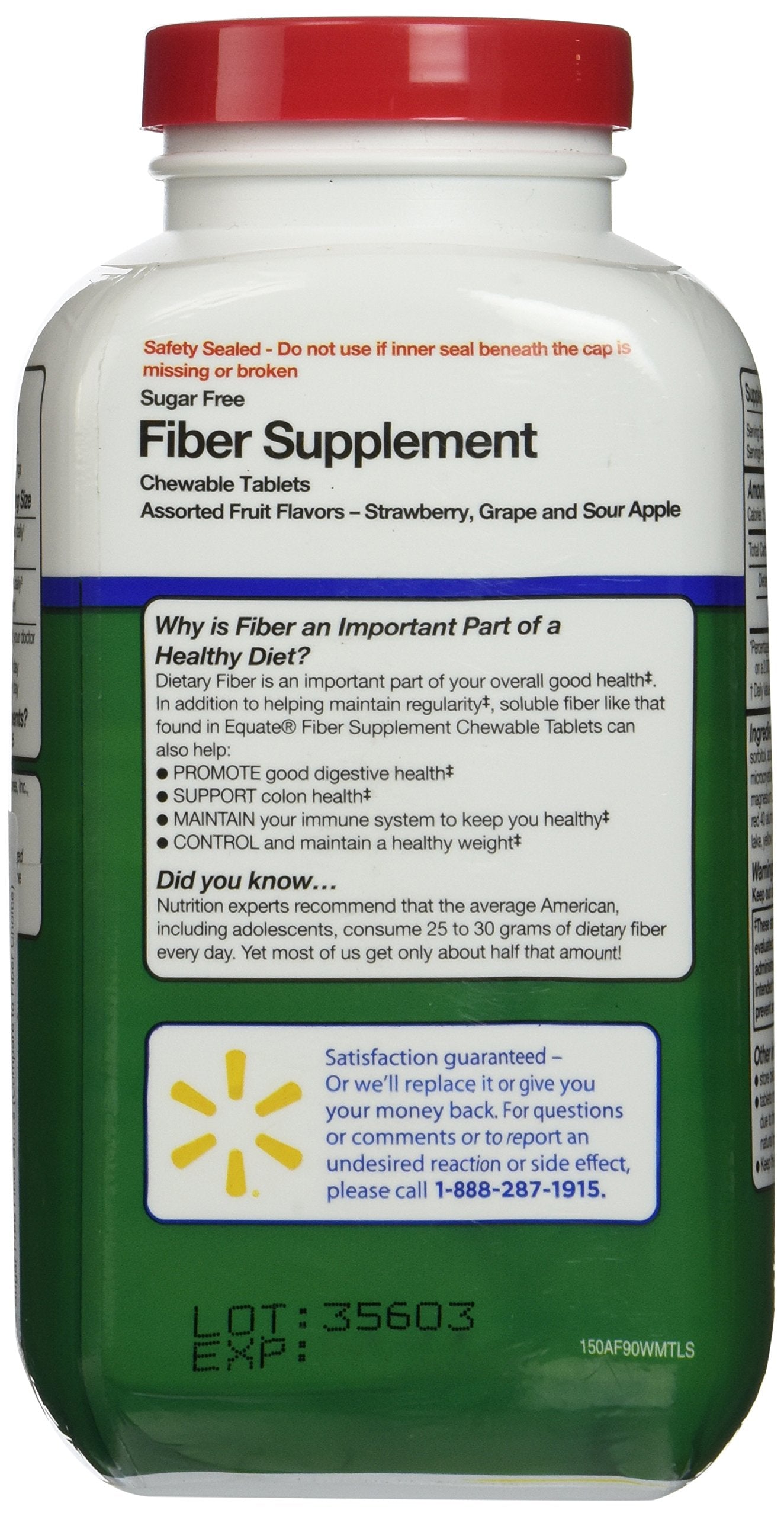Equate Fiber Supplement 90 Tablets