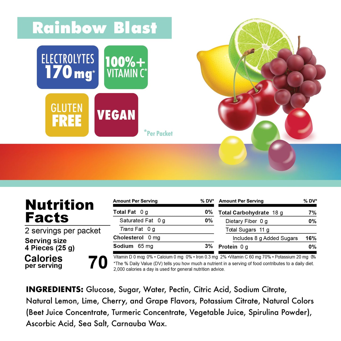 Bonk Breaker Energy Chews 10 Packets Rainbow Blast