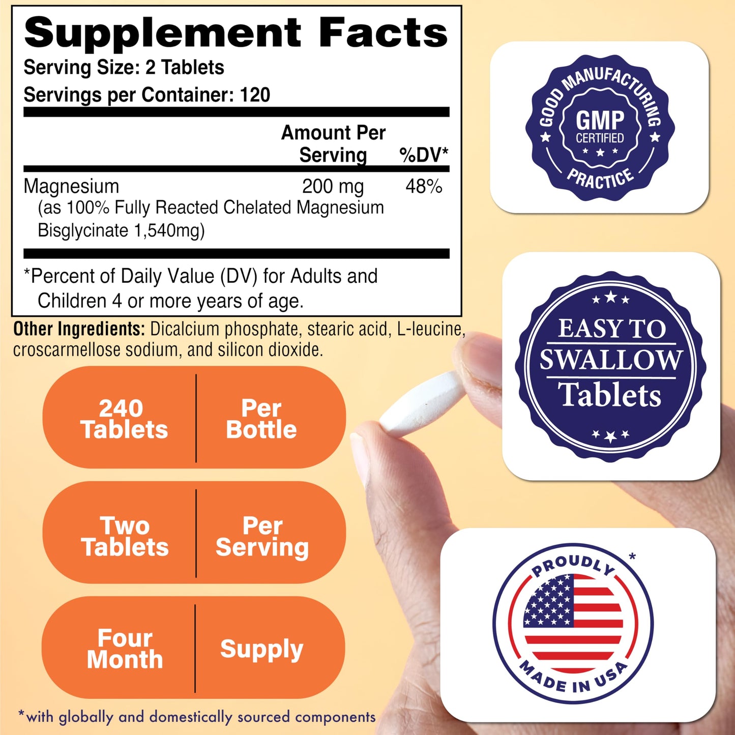Health Thru Nutrition Magnesium Glycinate Tablets 240 Tablets