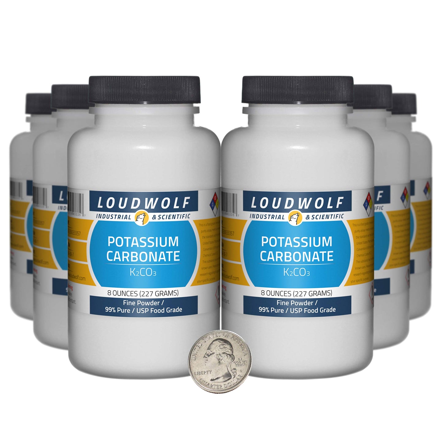 Loudwolf Potassium Carbonate Powder, 48 oz (3 lb), USP Food Grade, Fine Powder