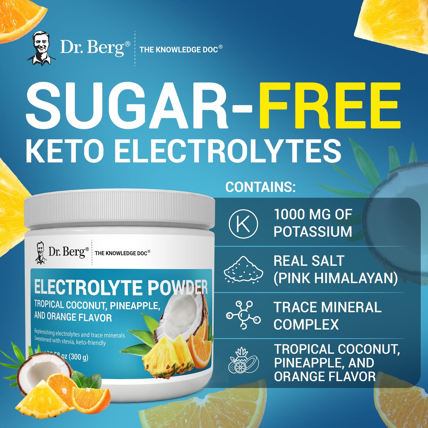 Dr. Berg Nutritionals Zero Sugar Hydration Keto Electrolyte Powder, 11.04 oz