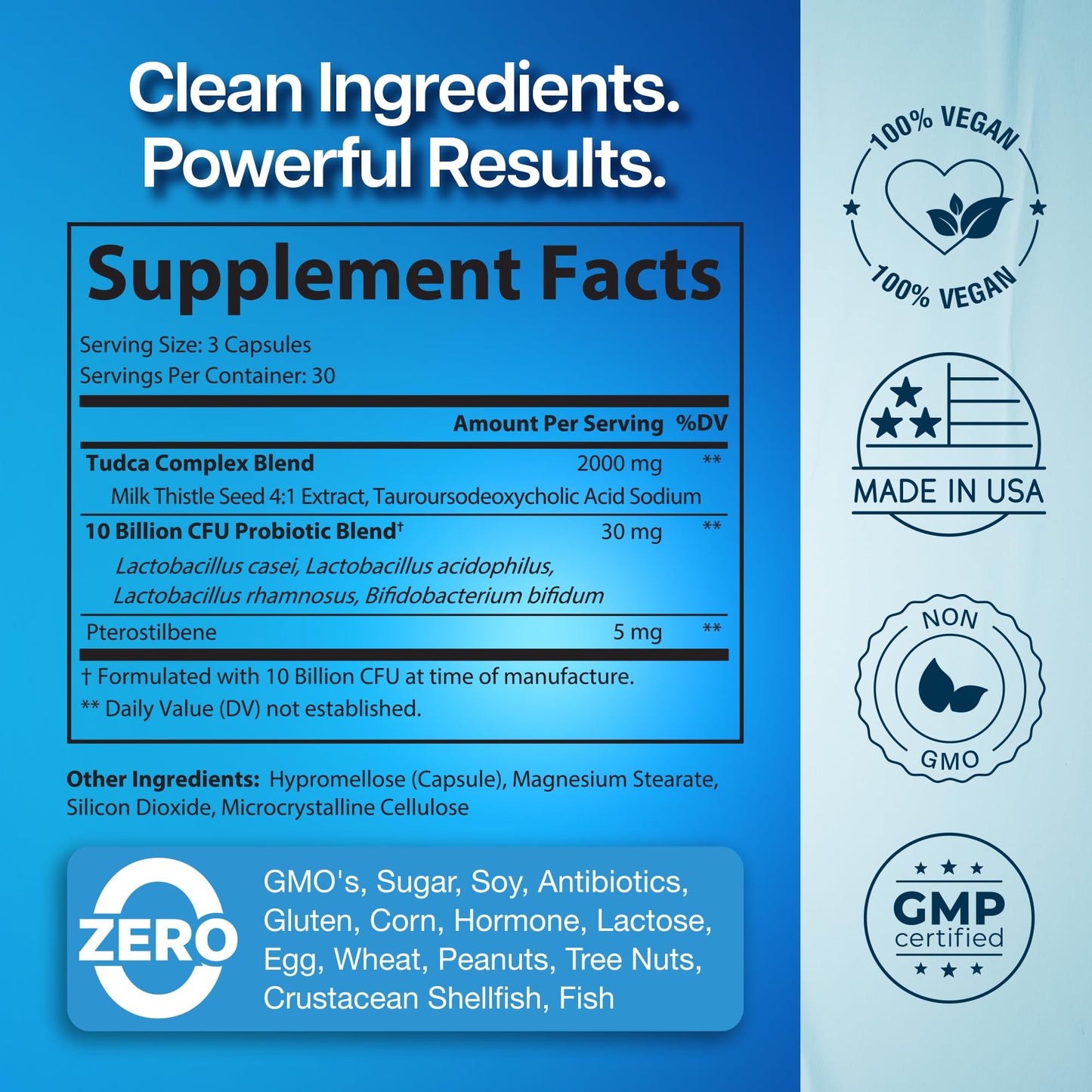 Benevolent Nourishment 2000mg Advanced TUDCA Bile Salts Supplement Capsules, 90 Count