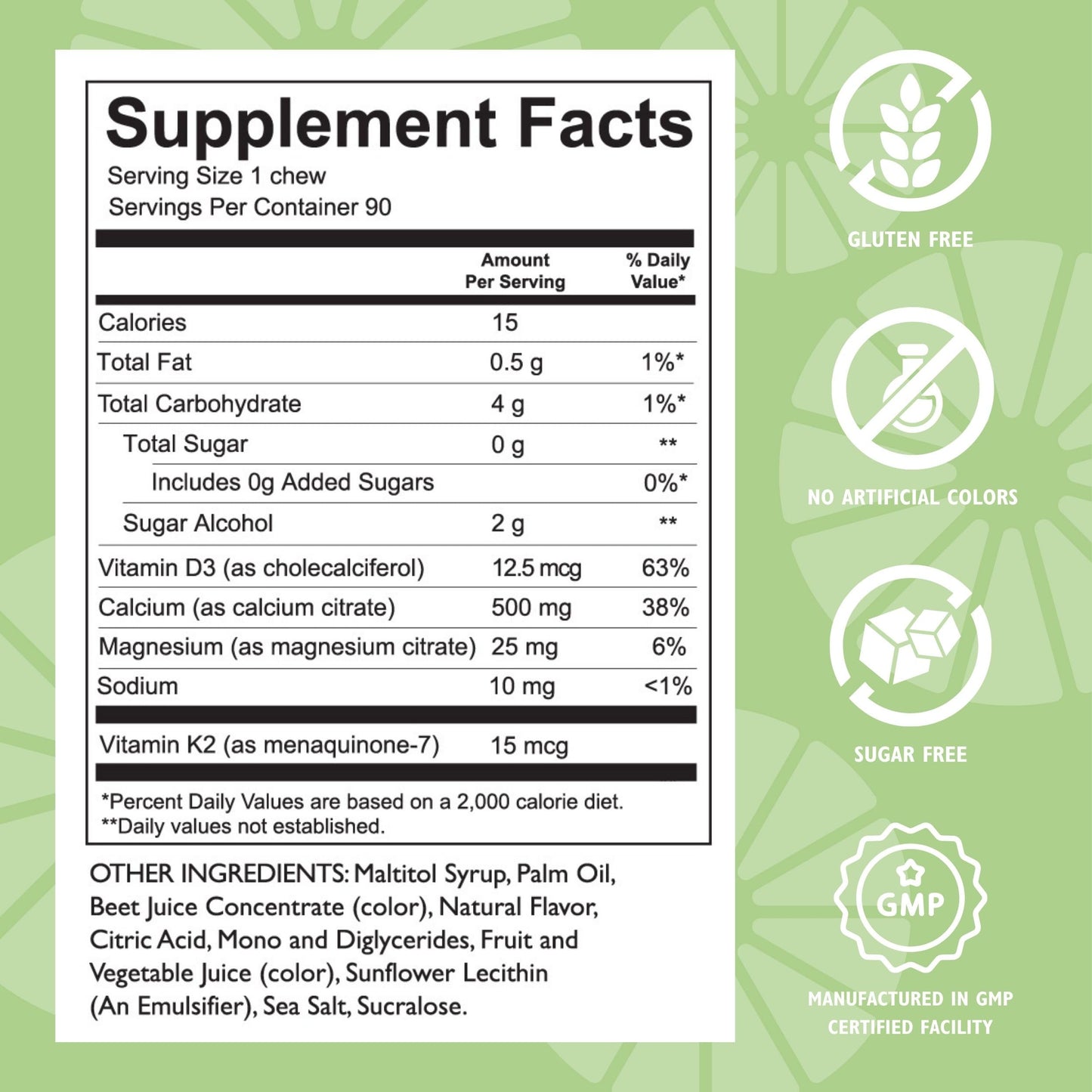 Celebrate Bariatric Supplements Calcium Citrate Soft Chews with Vitamin D3, Chewable, 90 Count