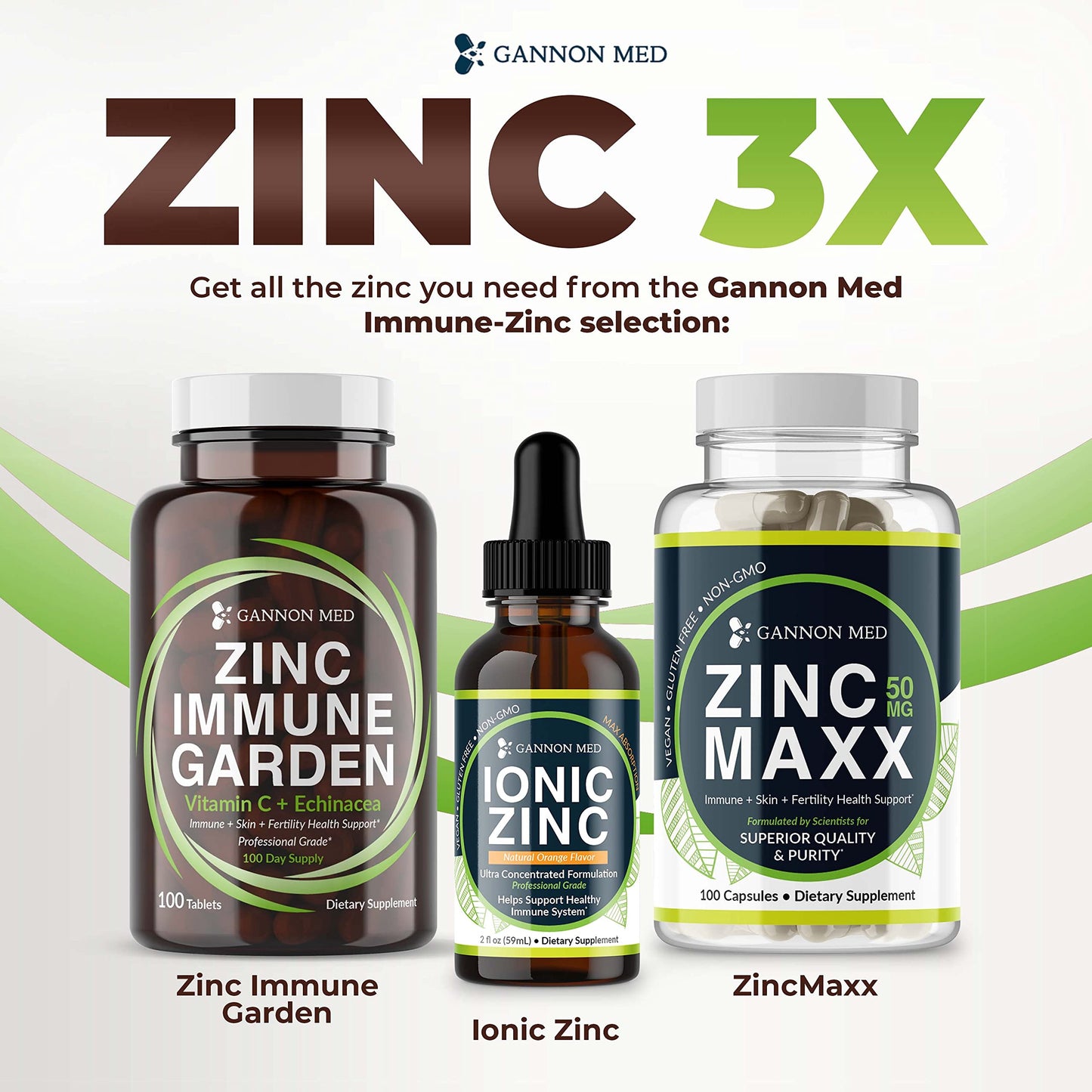 GANNON MED Chelated Zinc 50mg Capsules 100 Count