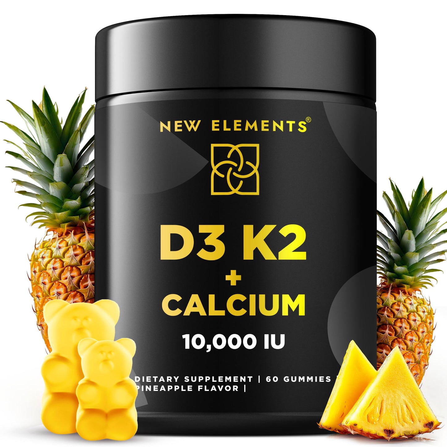 New Elements Vitamin D3 K2 Gummies 60 Count