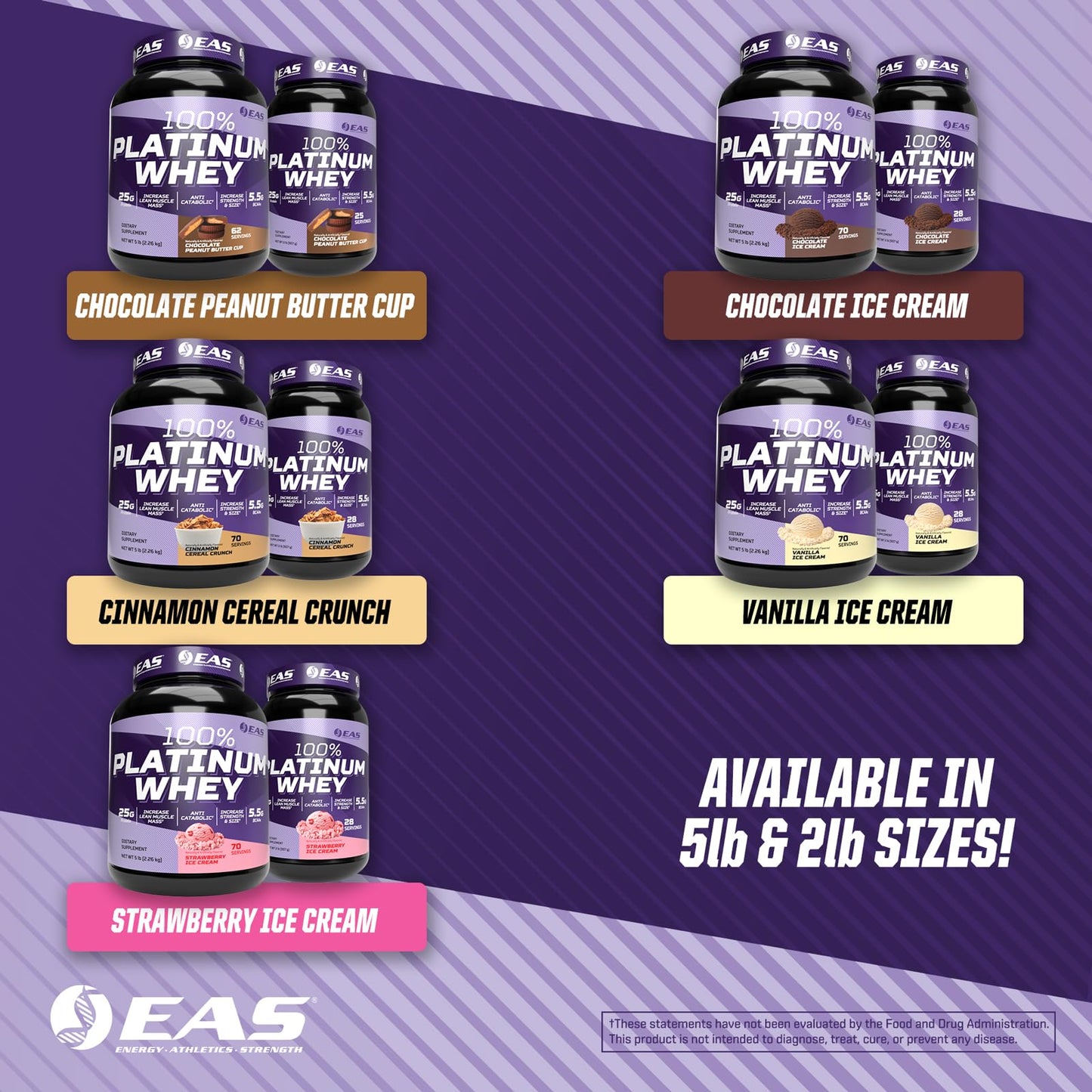 Experimental and Applied Sciences 100% Platinum Whey Protein Powder, Vanilla Ice Cream, 32 Servings