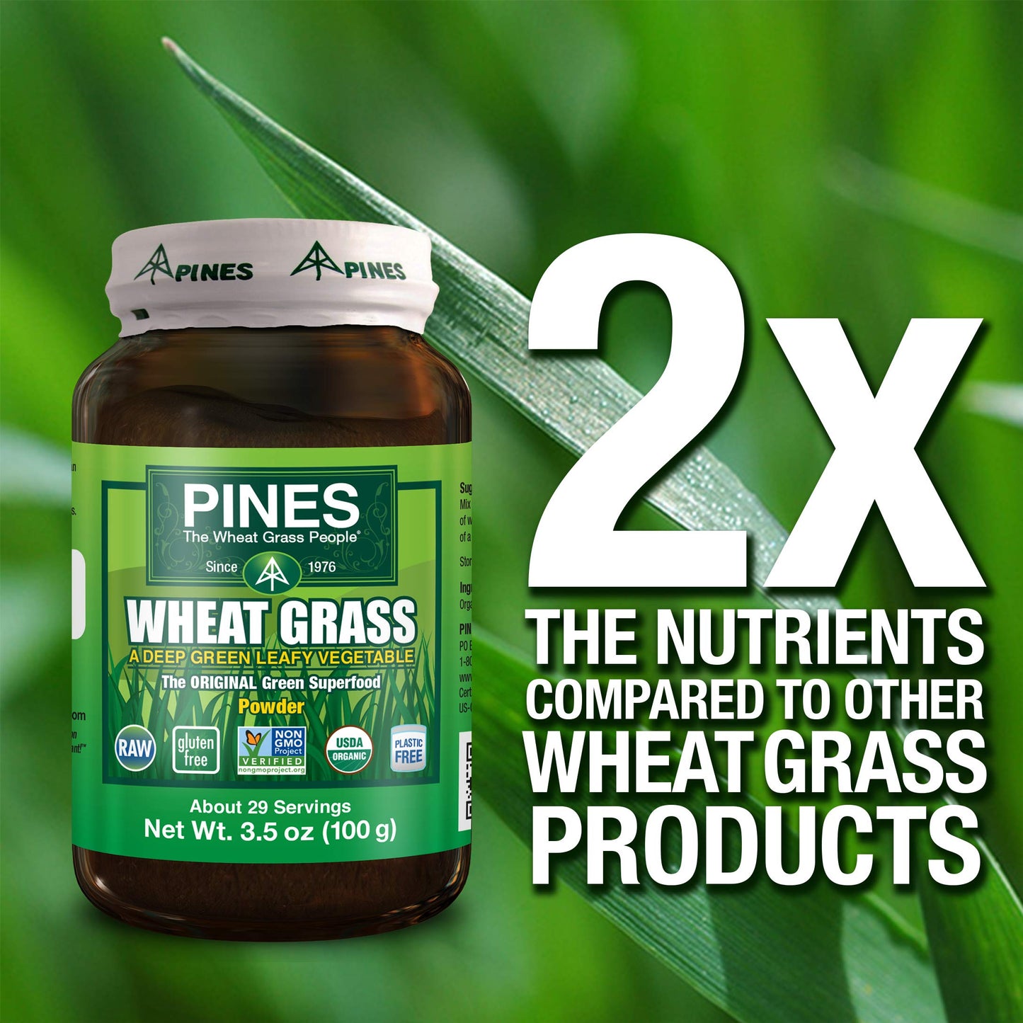 Pines Wheat Grass Powder, 3.5 Ounces