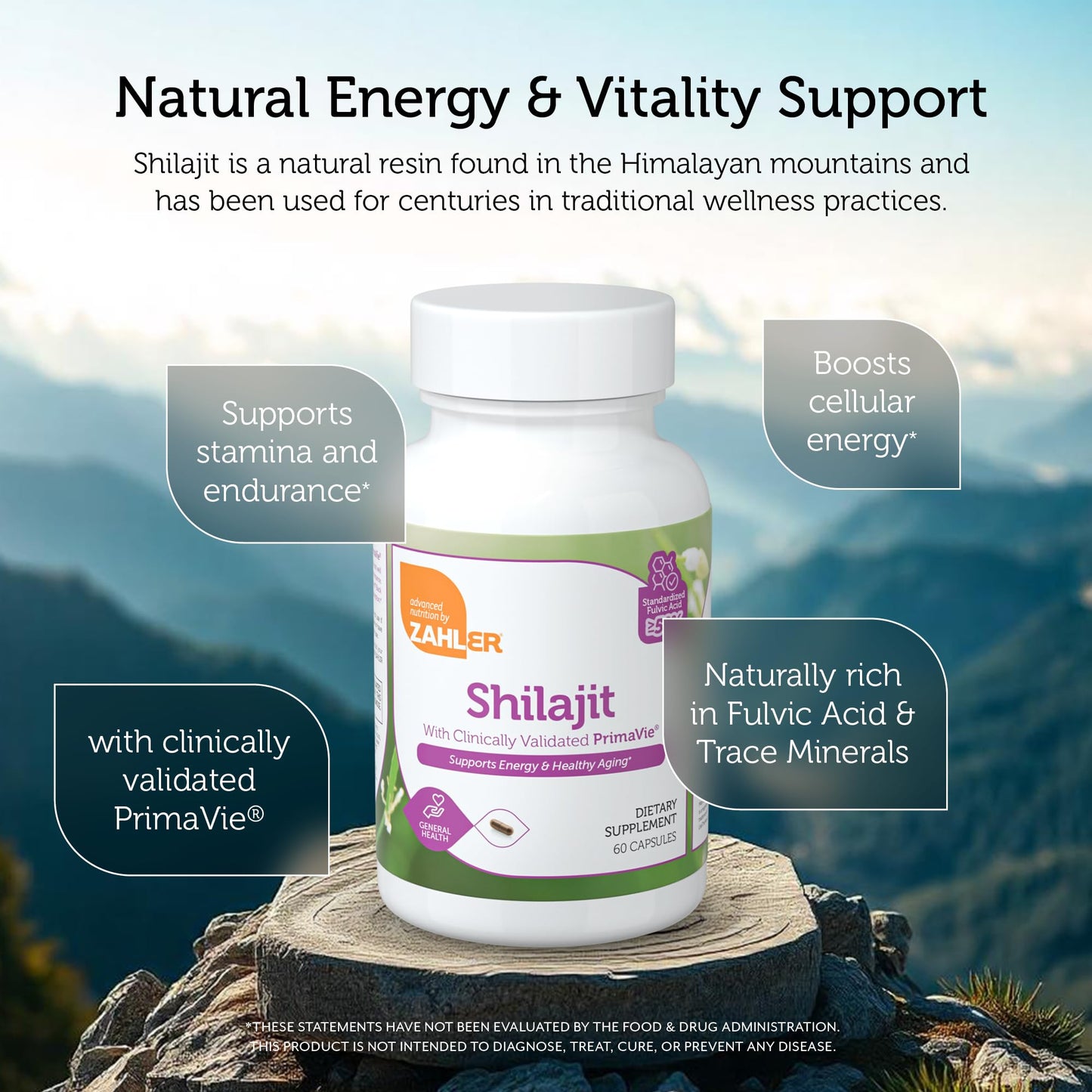 Zahler Shilajit Capsules 500 mg, 60 Count