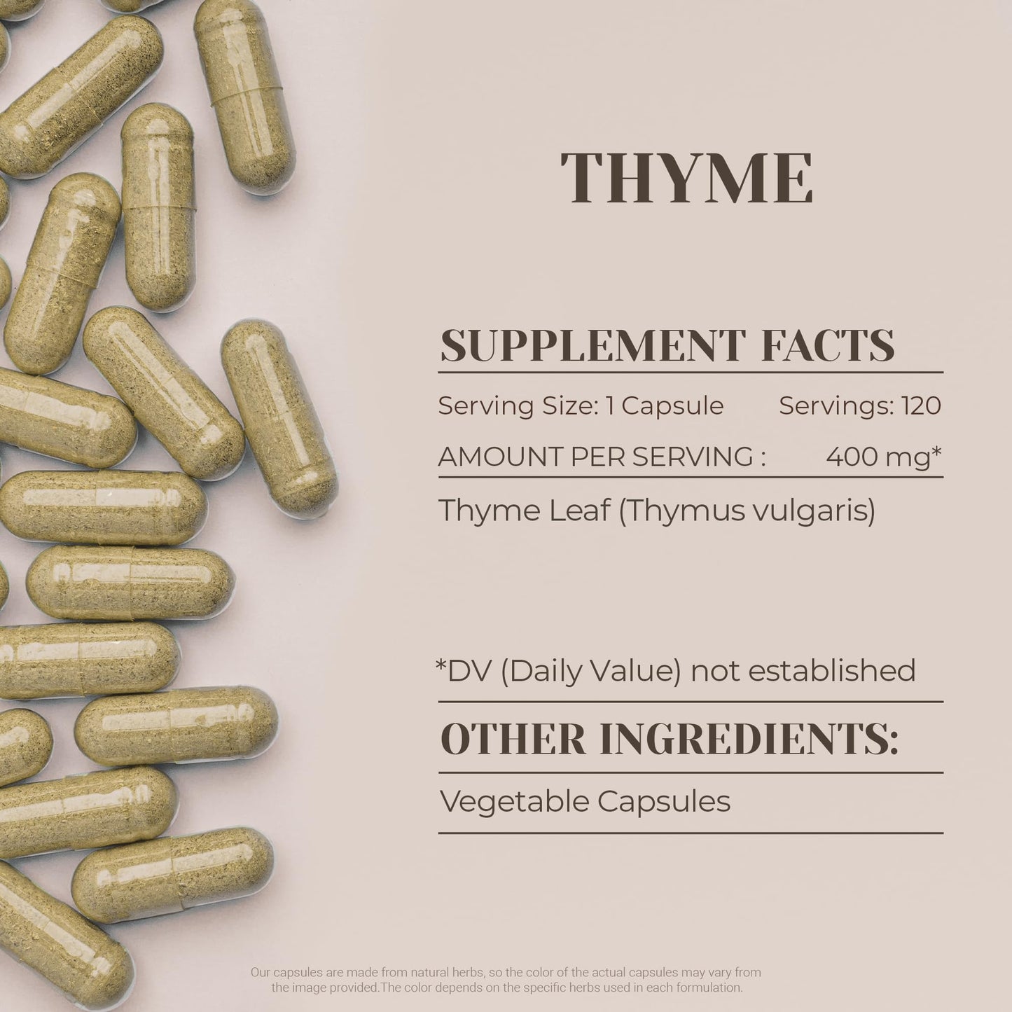 Garden Organics Thyme Capsules 60 Count