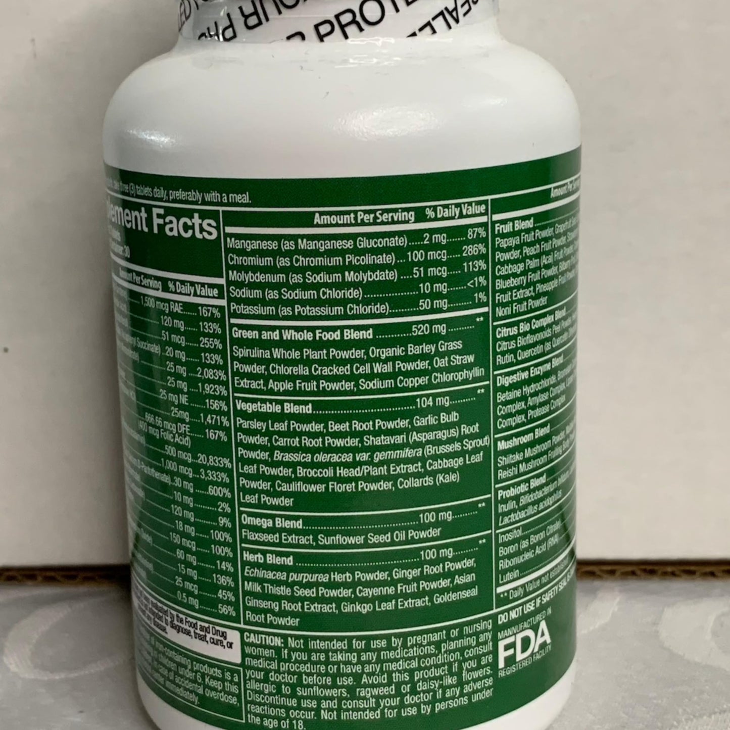 Whole Nature Whole Food Multivitamin for Men and Women Complete Daily Superfood Vitamins Plus Minerals Digestive Enzymes Probiotics and Omegas Plant Based Multi Vitamin Non-GMO 90 Capsules