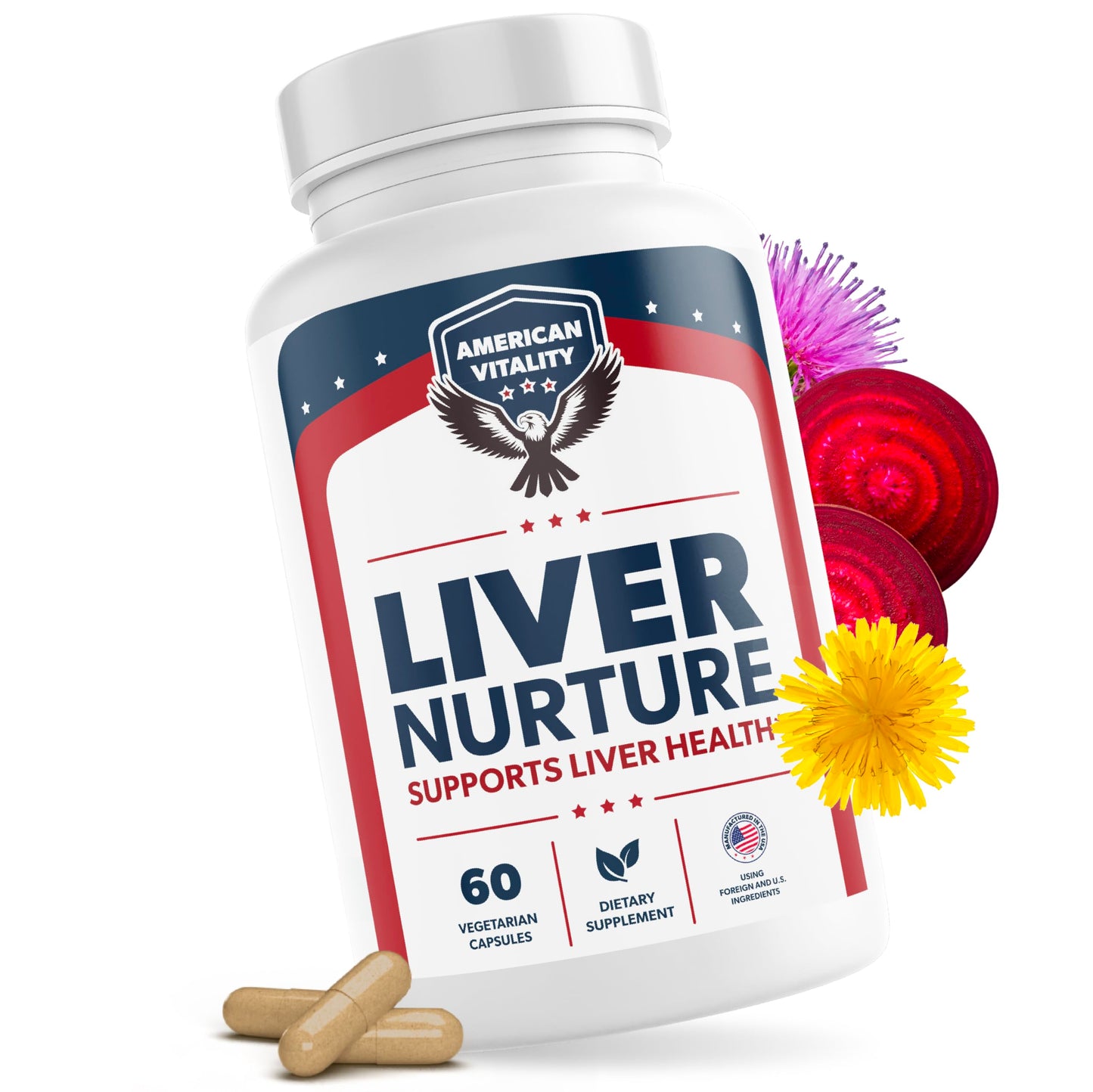 American Vitality Liver Nurture Capsules 60 Count