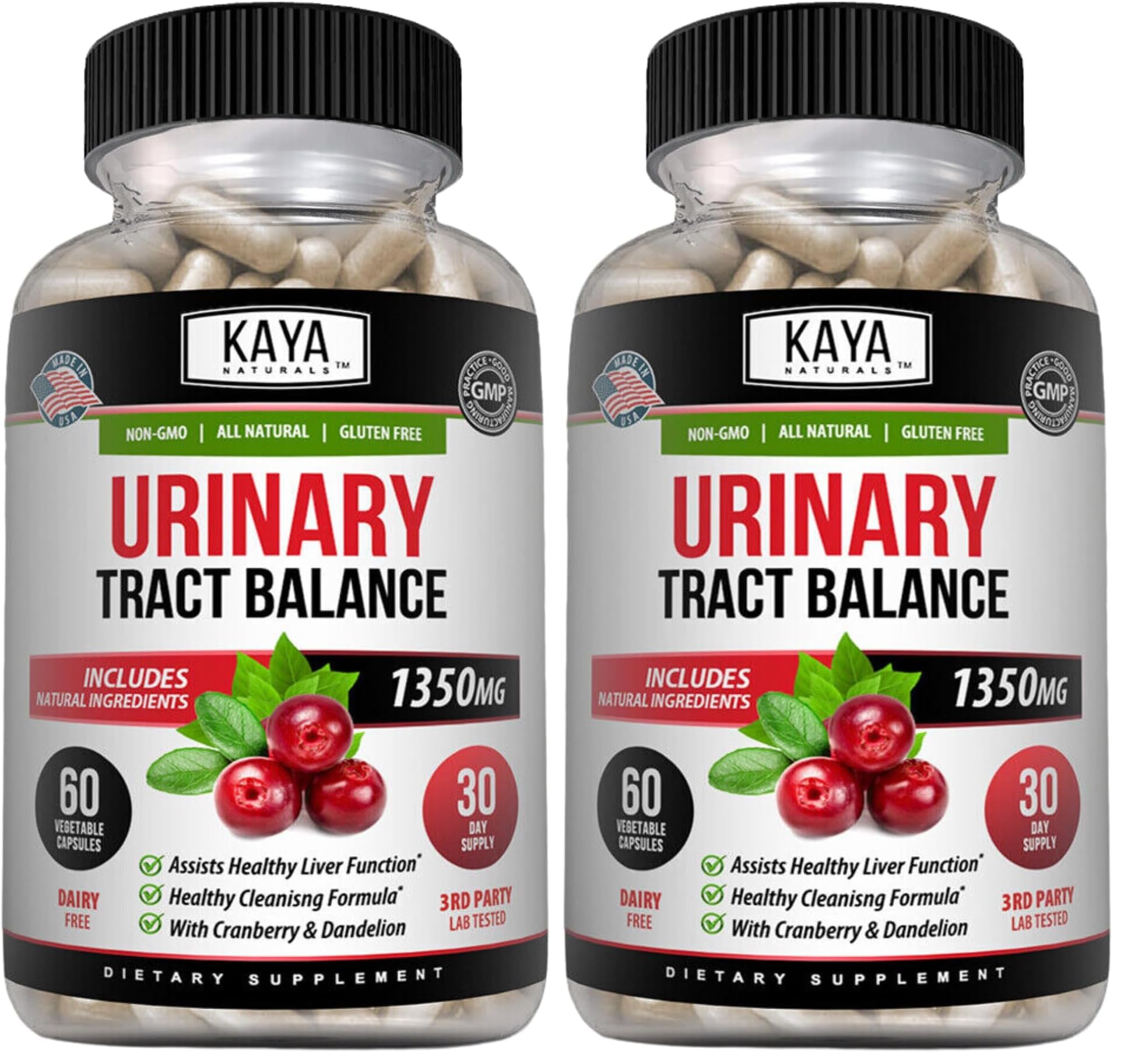 Kaya Naturals D-Mannose Cranberry Supplement Capsules 120 Capsules