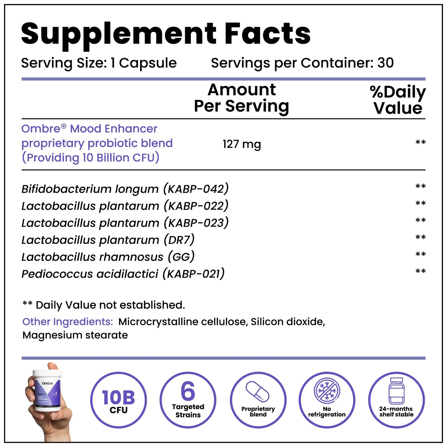 Ombre Mood Enhancer Probiotic Capsules, 1 Count