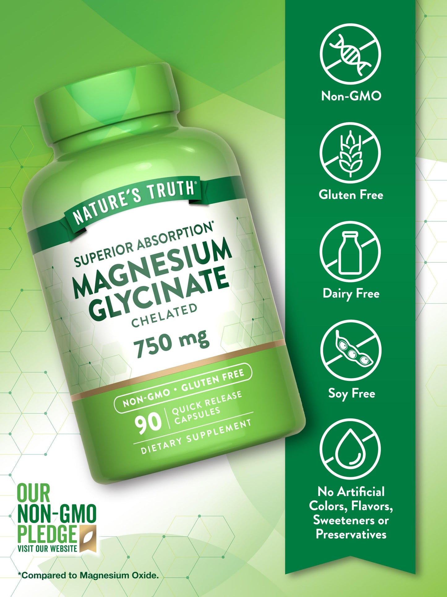 Nature's Truth Magnesium Glycinate Capsule, 750mg, 90 Count