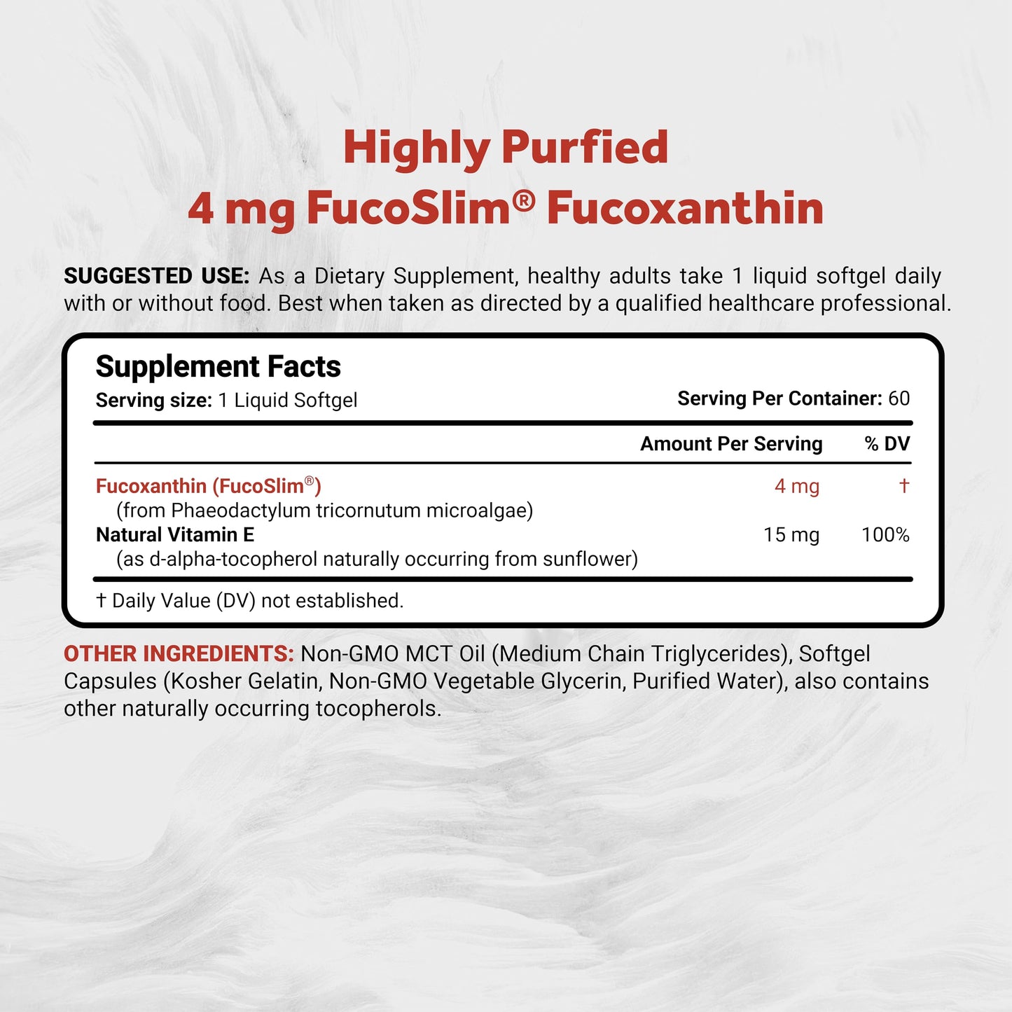 Naturalis New Zealand Fucoxanthin (4mg) Softgels, 60 Count