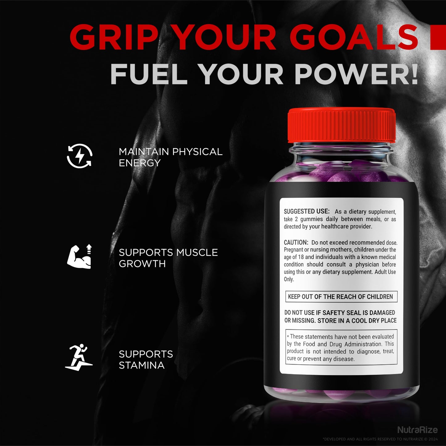 NutraRize Vital Core Power Male Gummies 120 Gummies