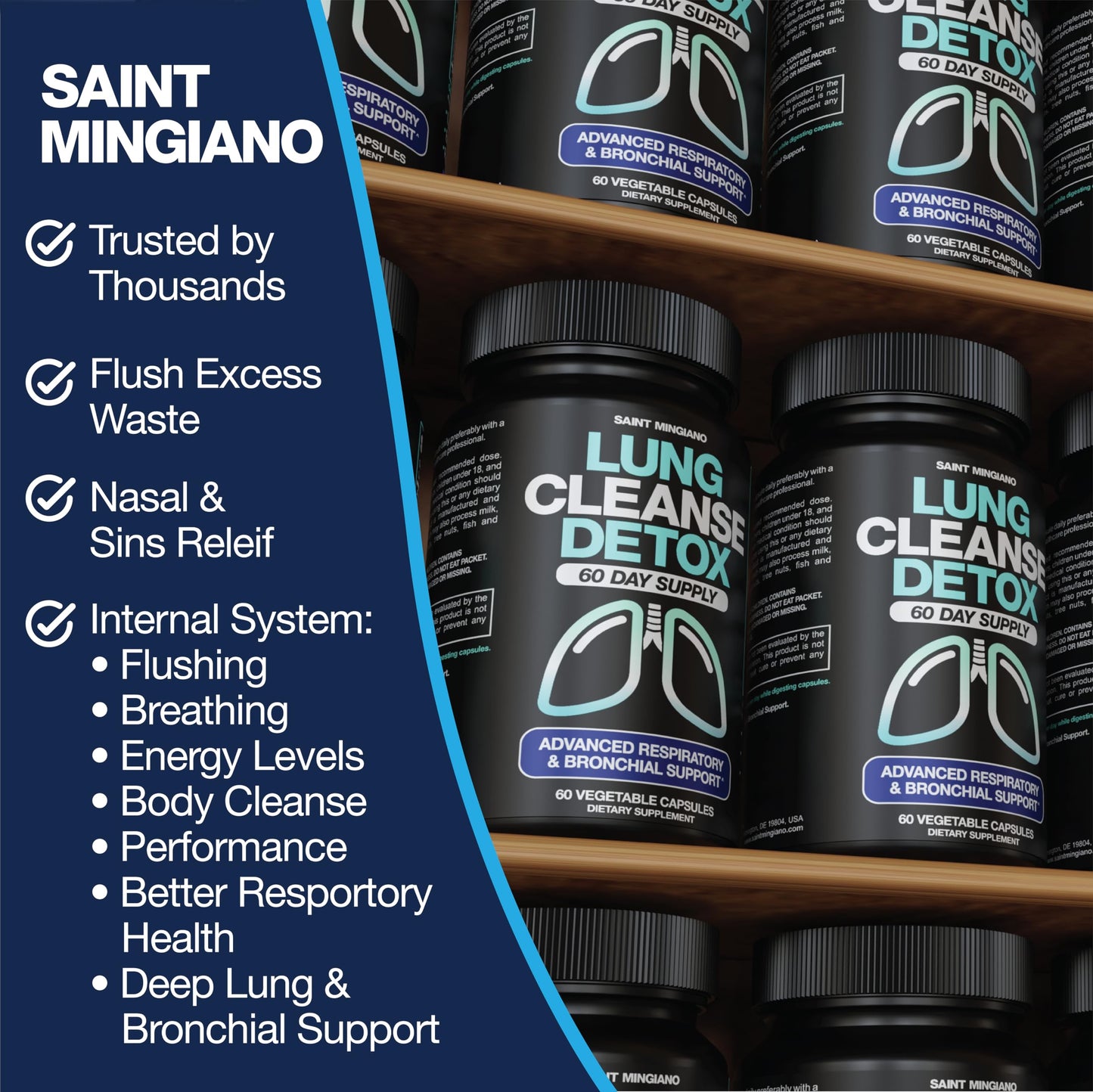 Saint Mingiano Lung Cleanse Detox Capsule 60 Capsules