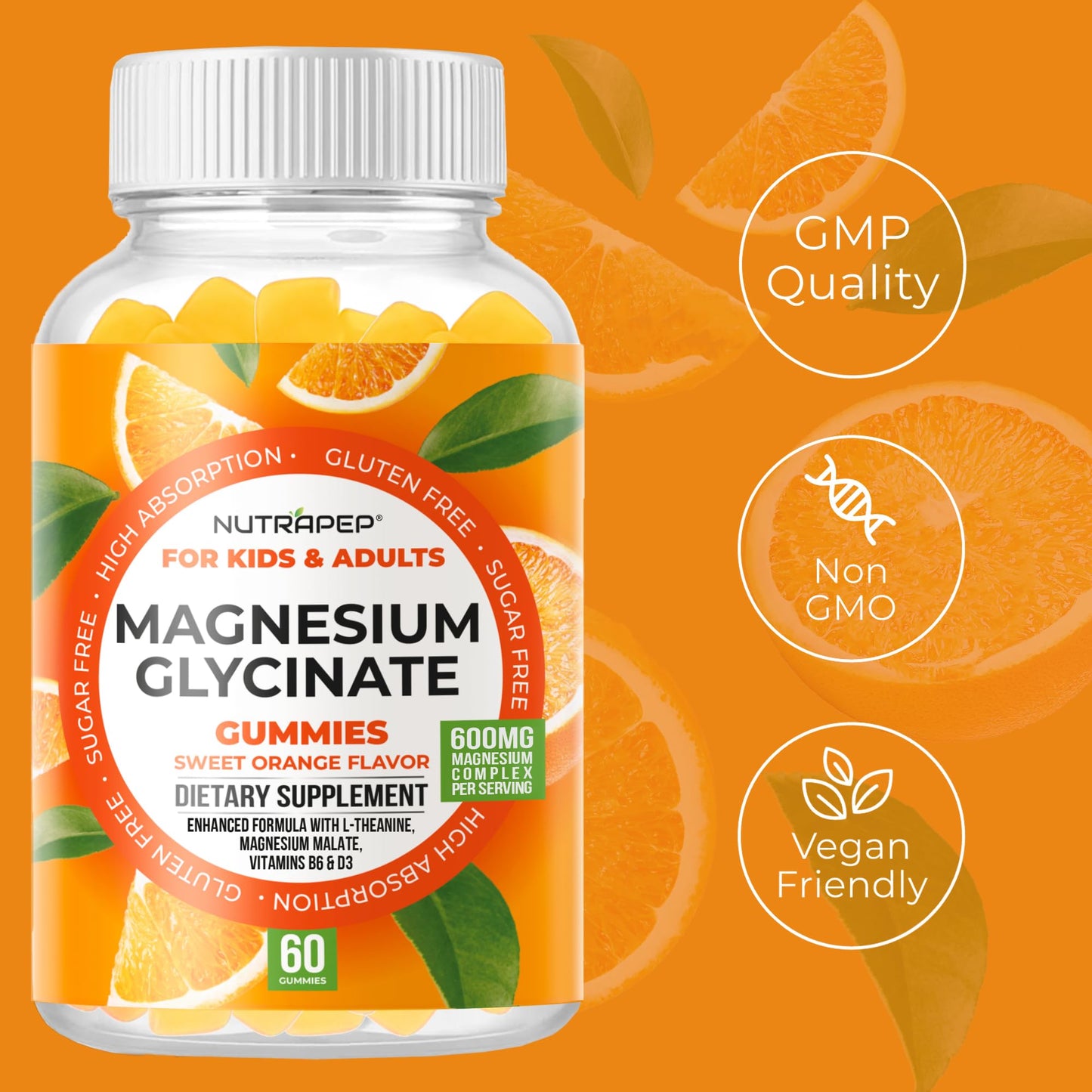 NutraPep Magnesium Glycinate Gummies 60 Count