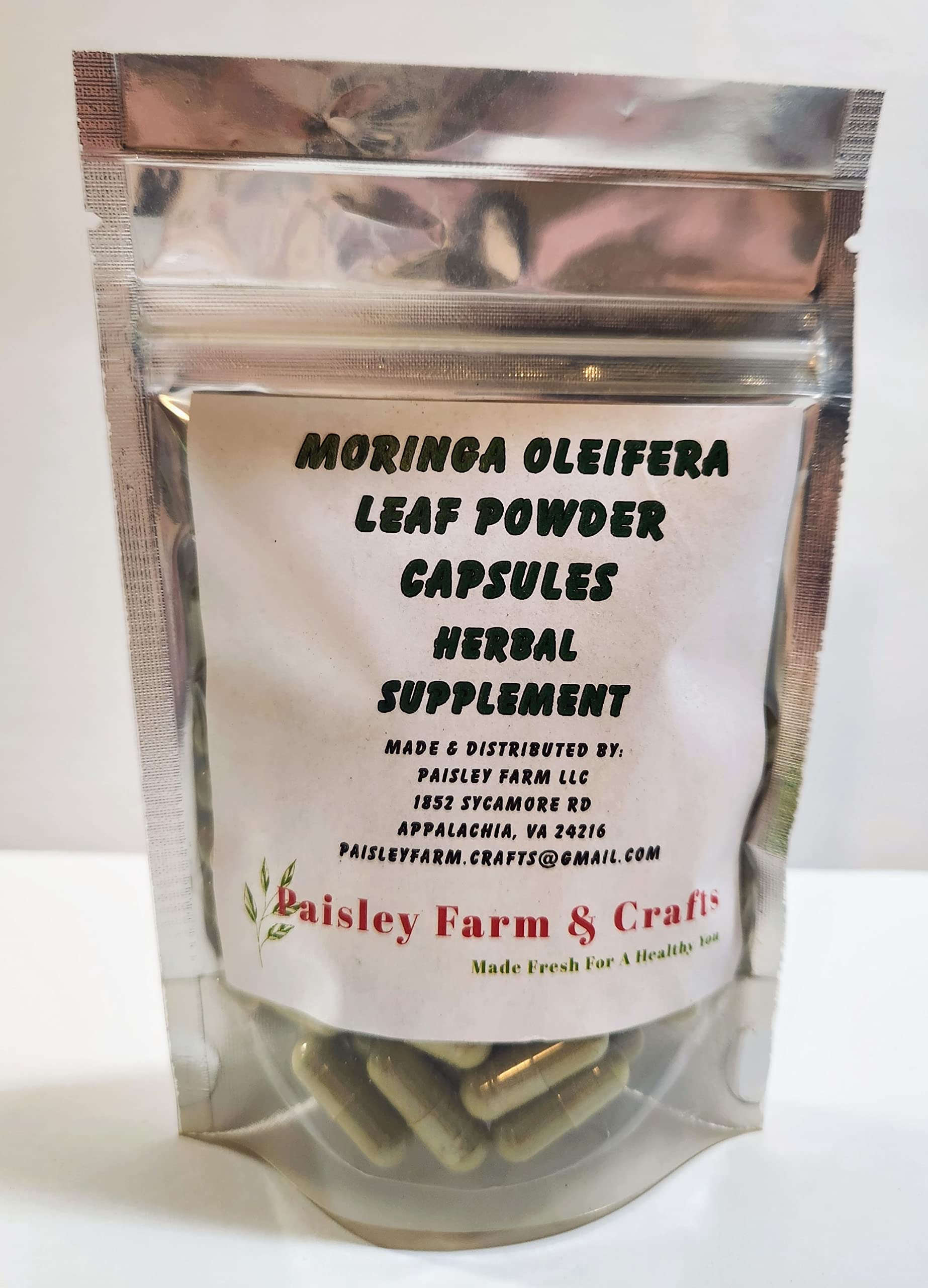 Paisley Farm and Crafts Moringa Leaf Powder Capsules & Moringa Seed Powder Capsules, 200 Capsules