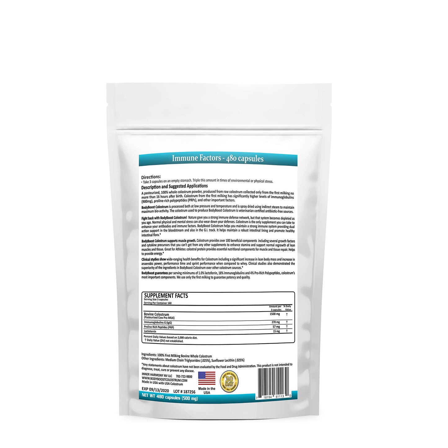 BodyBoost Colostrum Capsules 450 Capsules