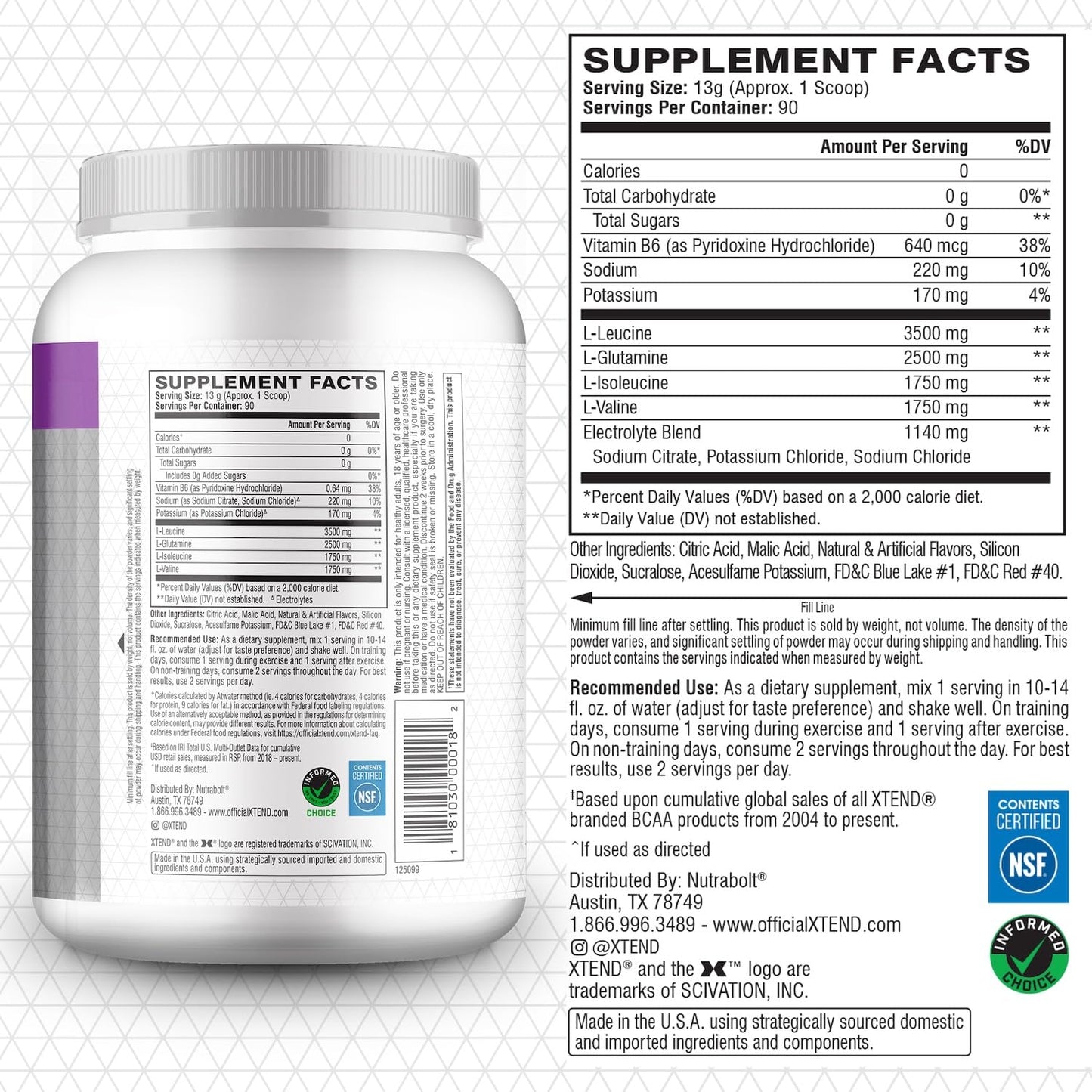 Xtend Original BCAA Powder 41.28 oz