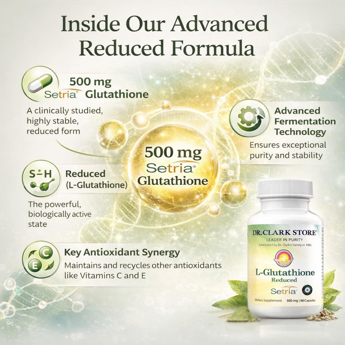 Dr Clark Store Liposomal Glutathione Supplement Capsules, 60 Count