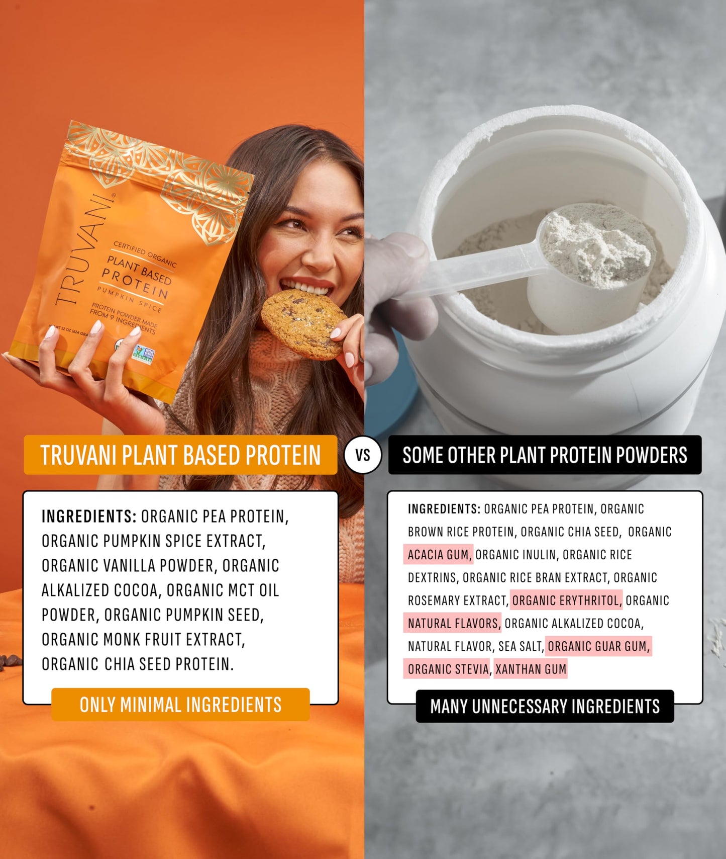 Truvani Vegan Pea Protein Powder, 20 Servings