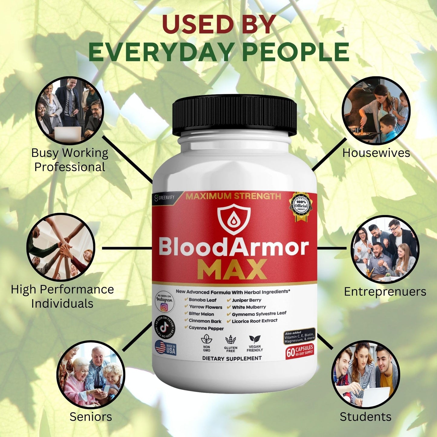 GREENVIFY BloodArmor MAX Dietary Supplement Capsule, 60 Count