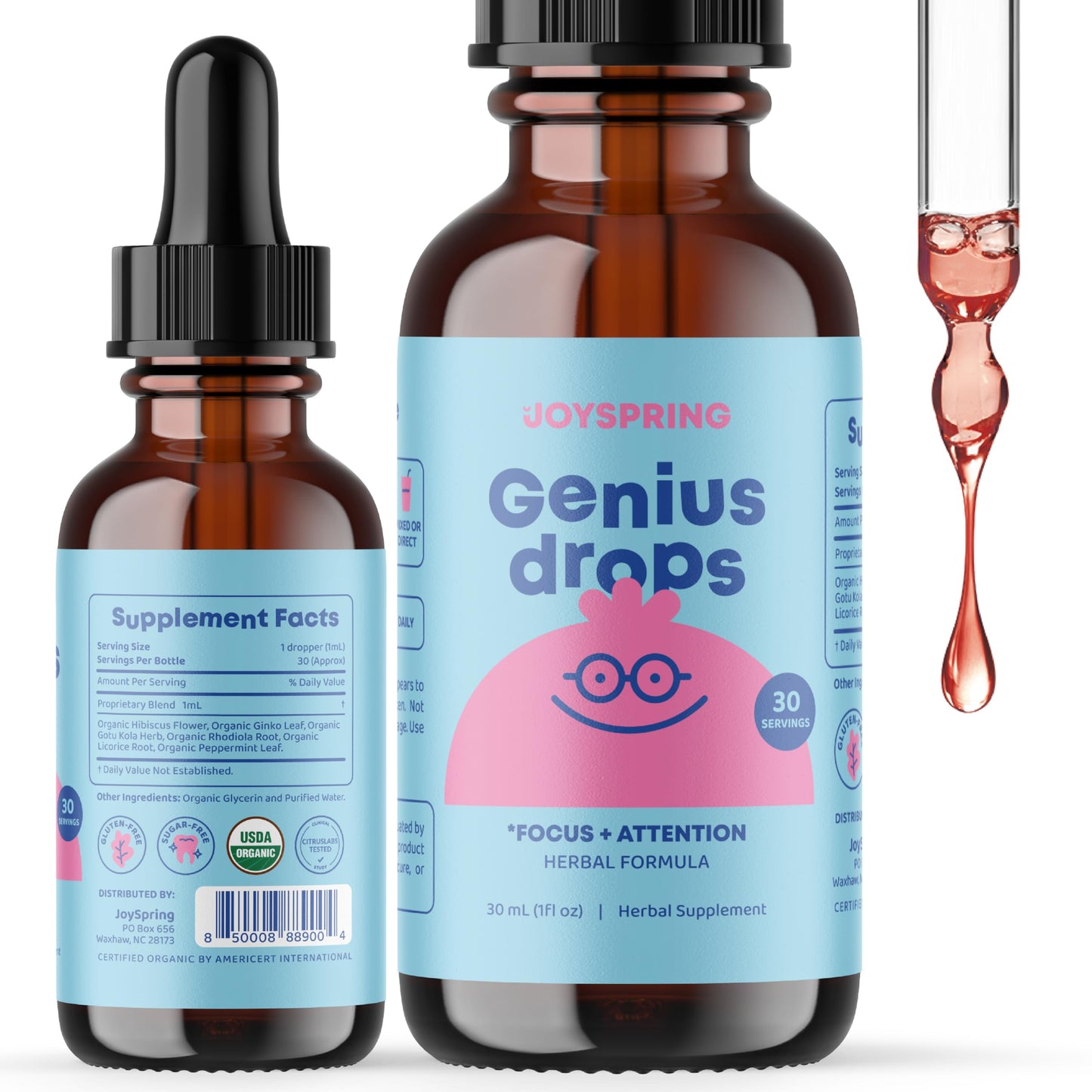 JoySpring SleepBerry Melatonin with Elderberry, Saffron Supplement and Genius Drops for Kids Gummies 1