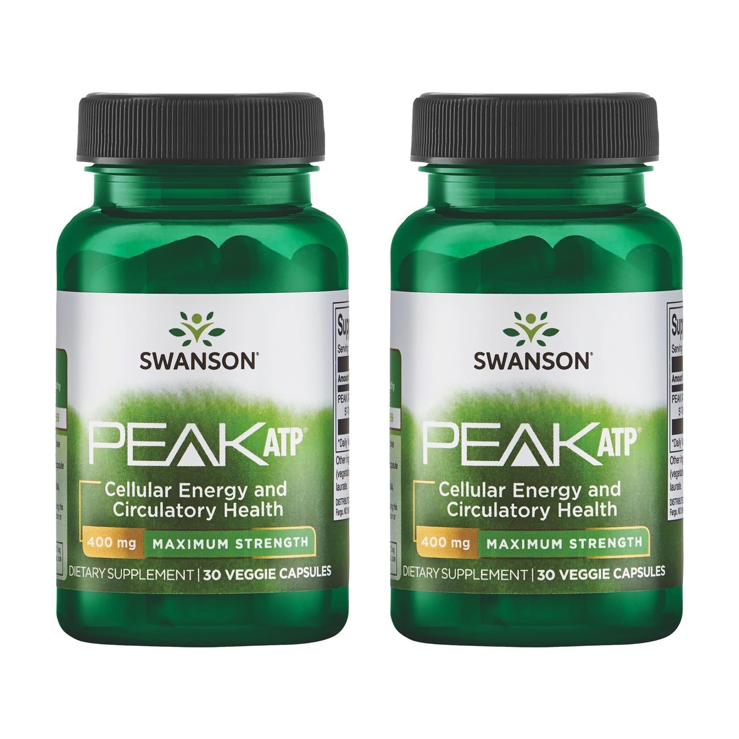 Swanson Maximum Strength Peak ATP Cellular Energy Supplement 400 mg Capsule, 60 Count