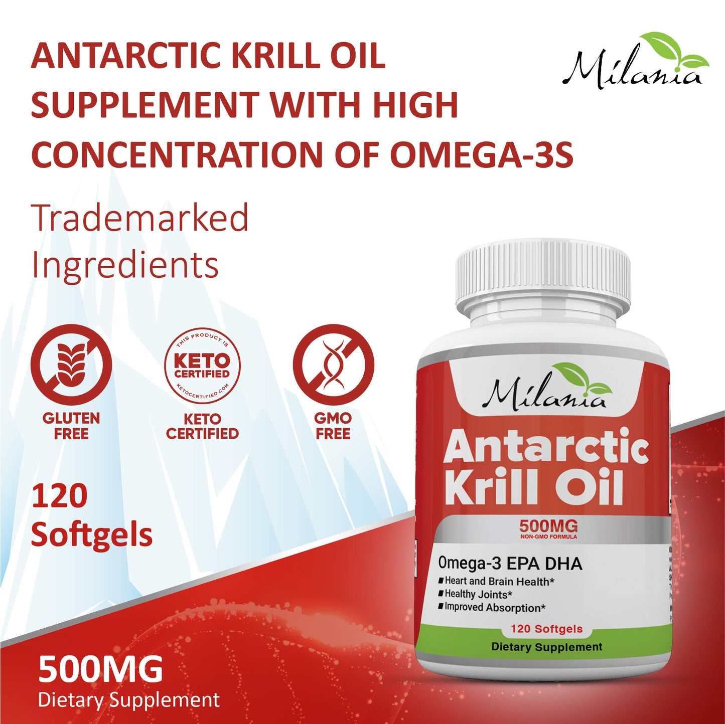 MILANIA Antarctic Krill Oil Softgels 120