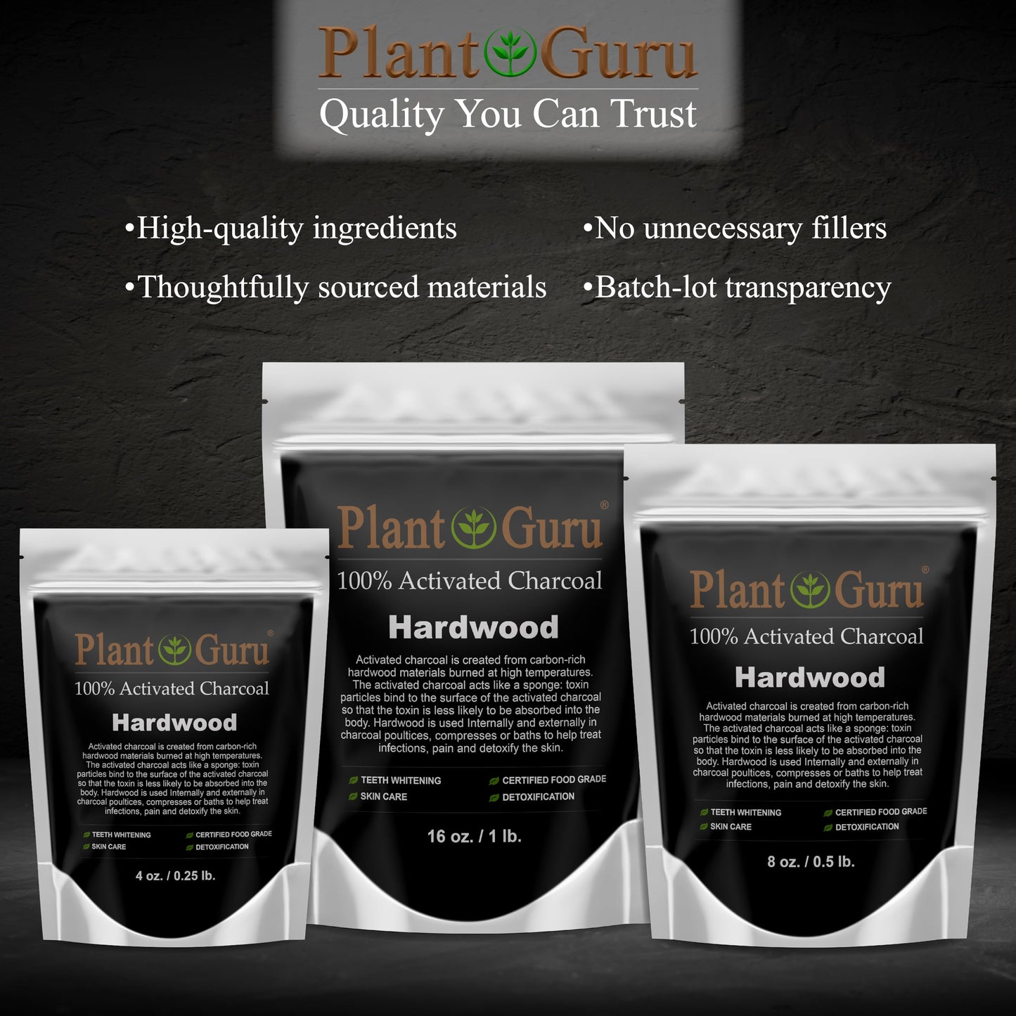 Plant Guru Activated Charcoal Powder 8 oz